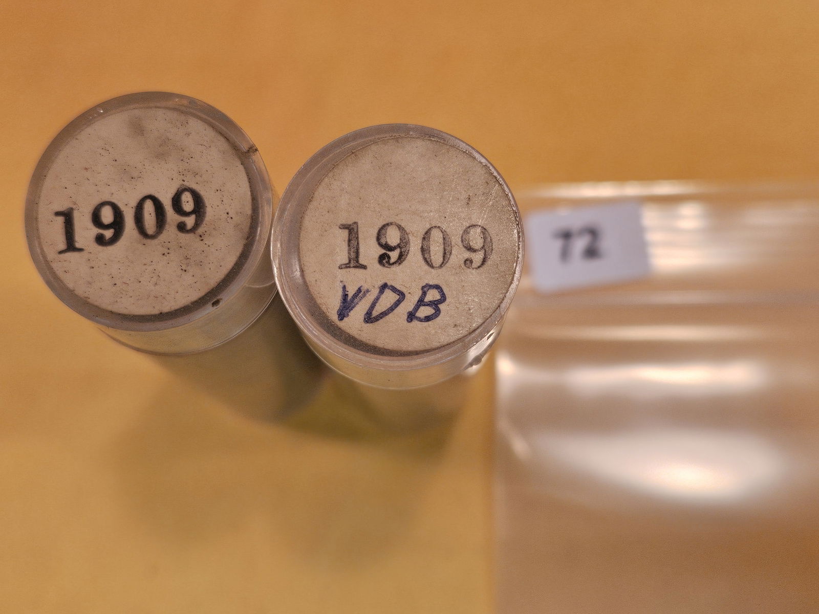 Two partial, first-year issue Wheat cent rolls (1 of 2)