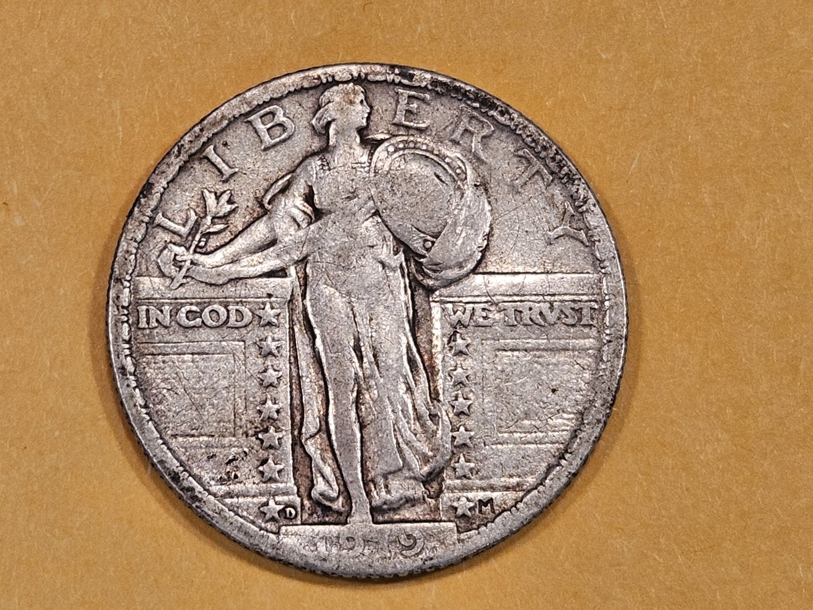 * Semi-key 1919-D Standing Liberty Quarter: In Fine