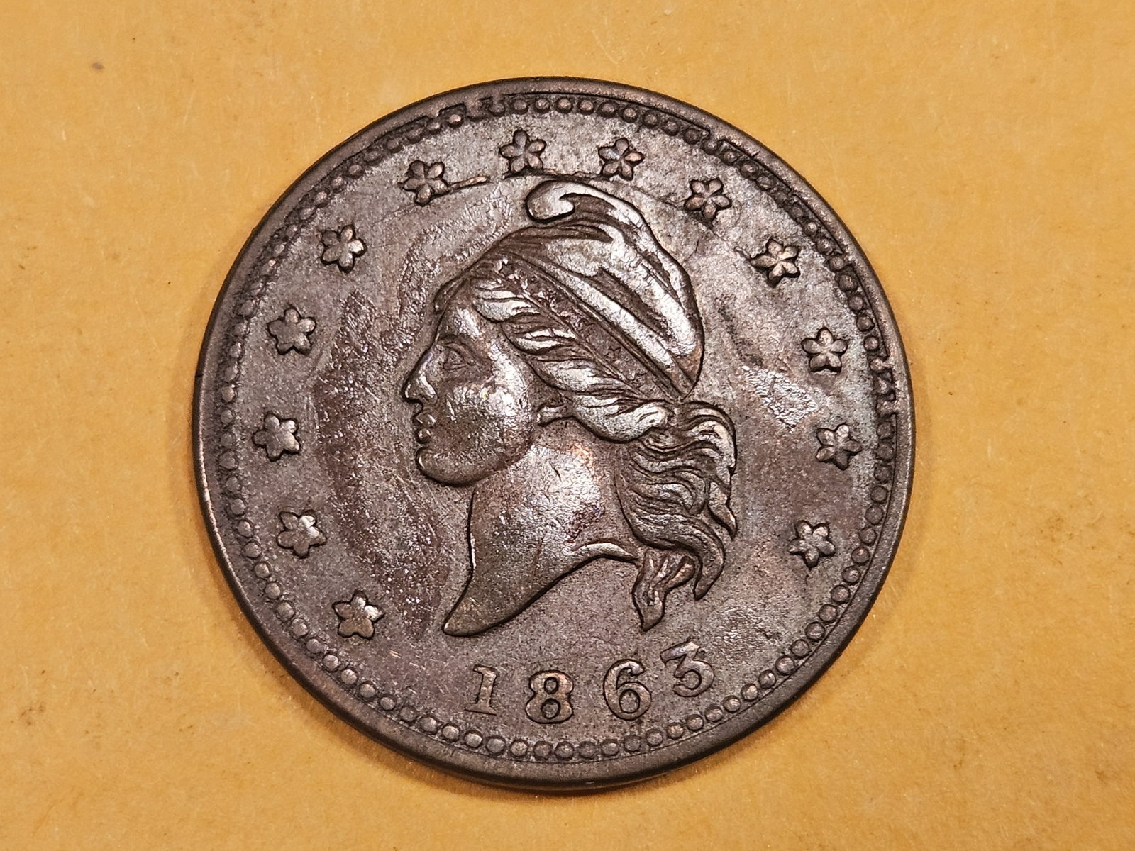 1863 Civil War Token: Army and Navy