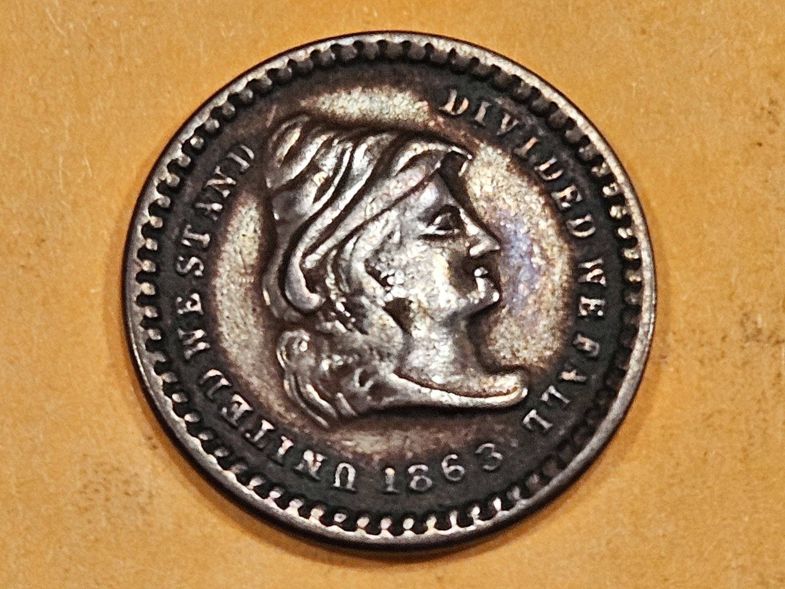 1863 Civil War Token: Army and Navy