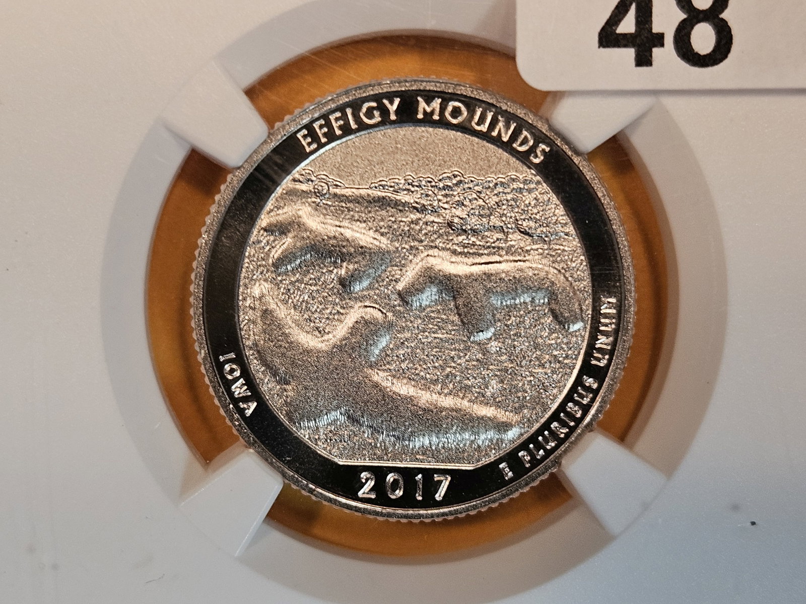 PERFECT! NGC 2017-S SILVER Washington Quarter in Specimen 70 Enhanced Finish: Effigy Mounds