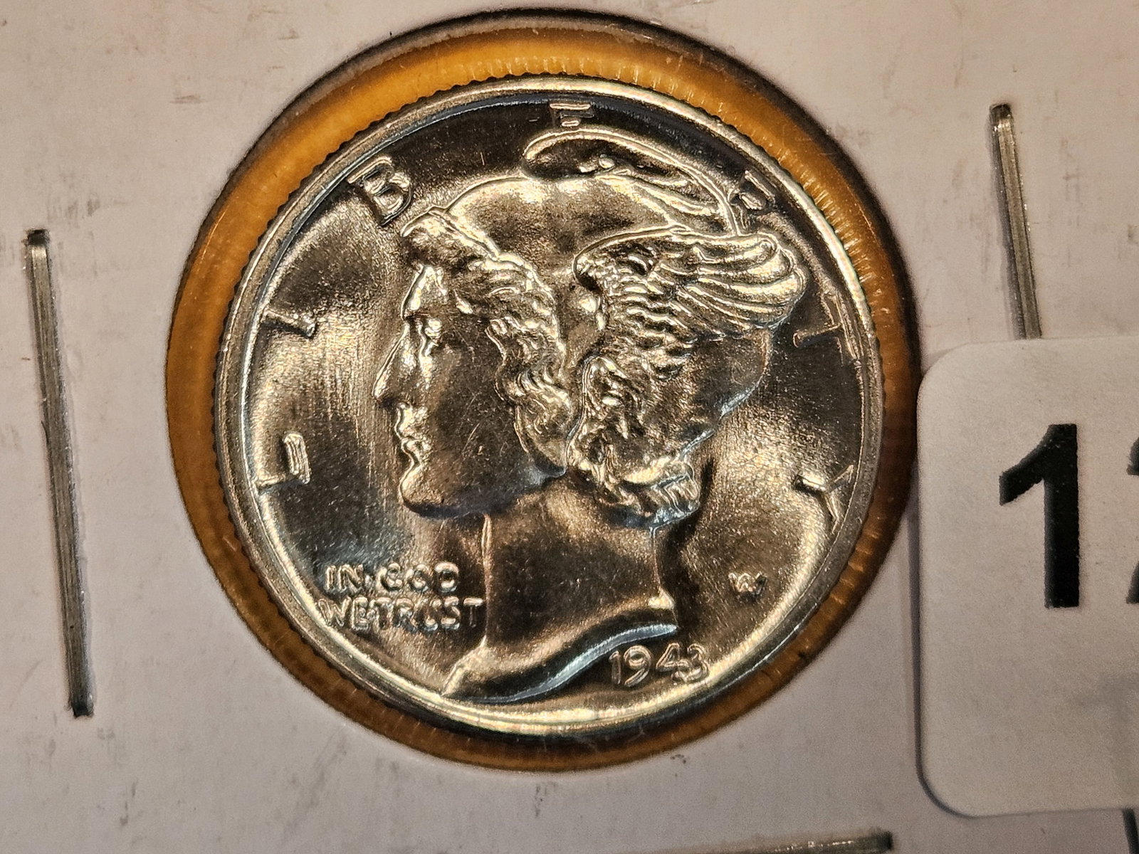 GEM Brilliant Uncirculated 1943 Mercury Dime with FSB (1 of 4)