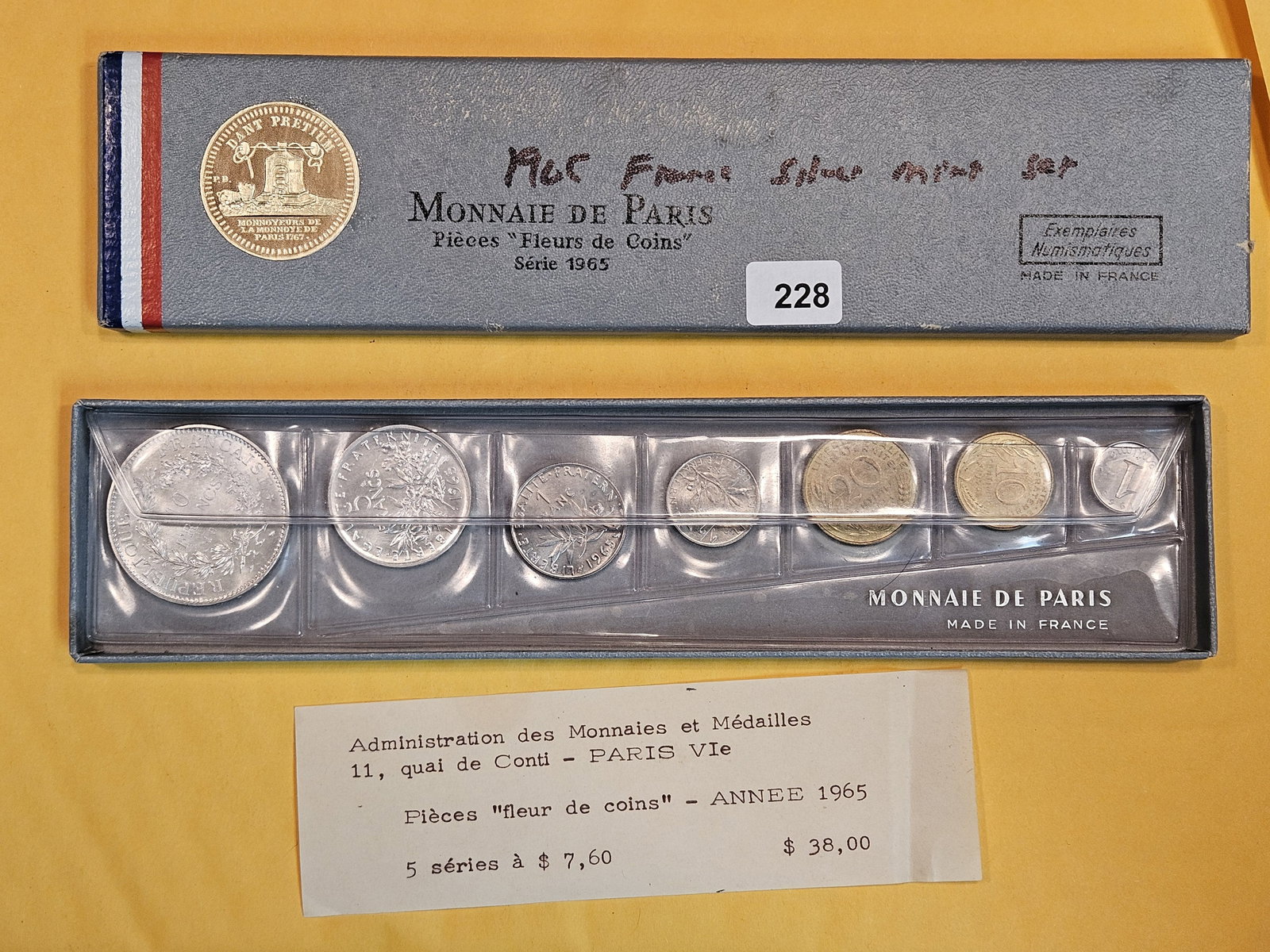 1965 France silver GEM BU Mint Set (1 of 5)