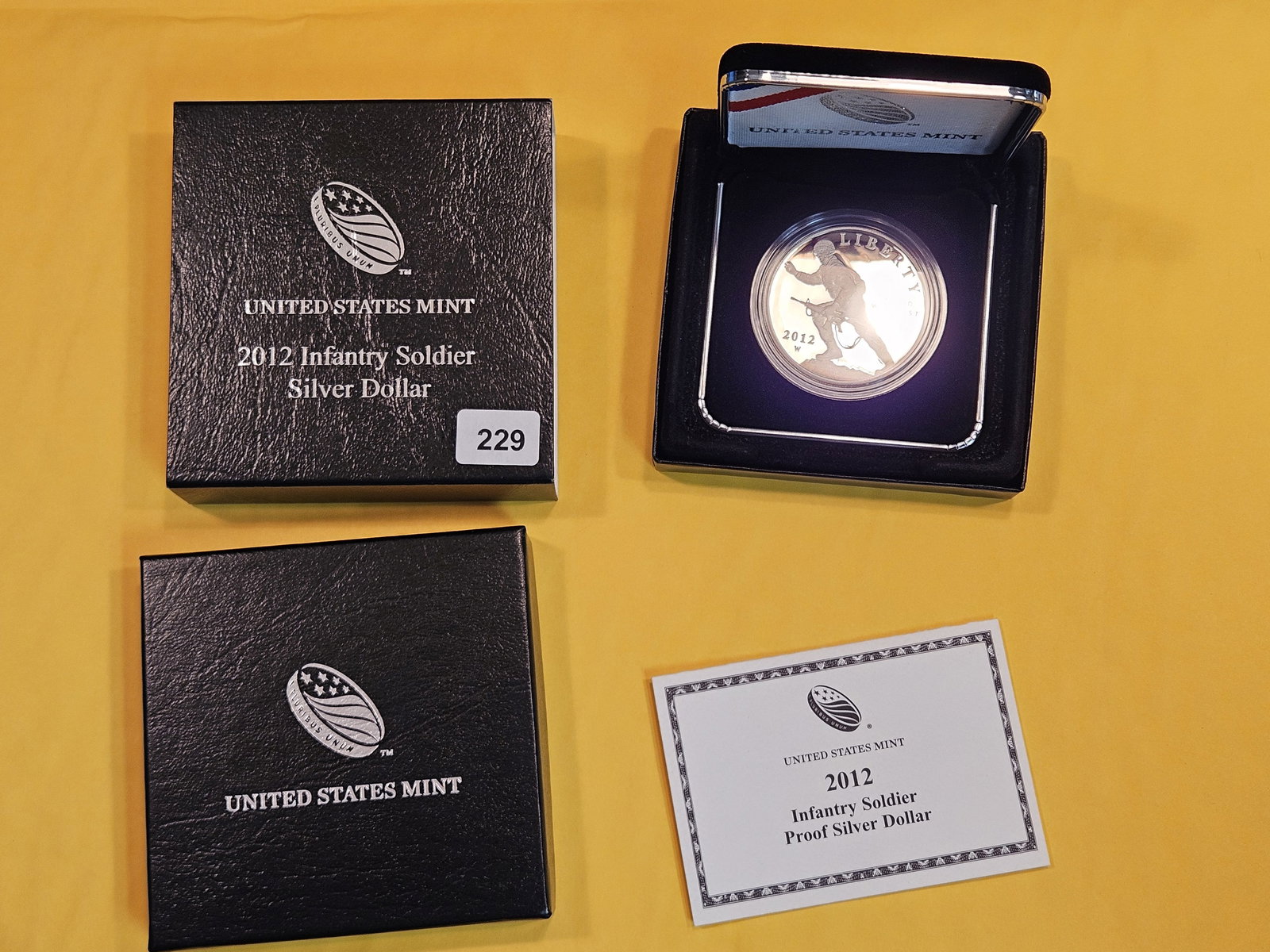 2012-W GEM Proof Deep Cameo Infantry Soldier Commemorative Silver Dollar (1 of 2)