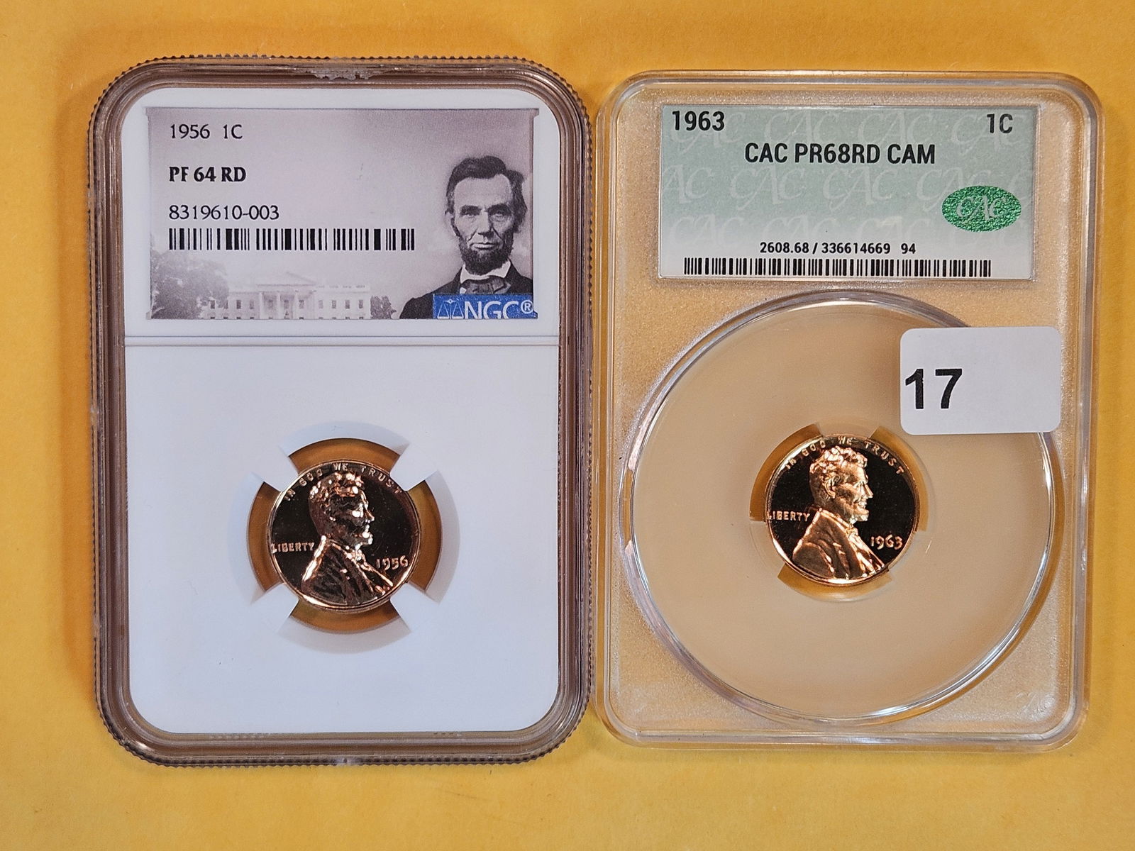 Two Superb GEM NGC and CACG Proof RED Lincoln Cents (1 of 4)