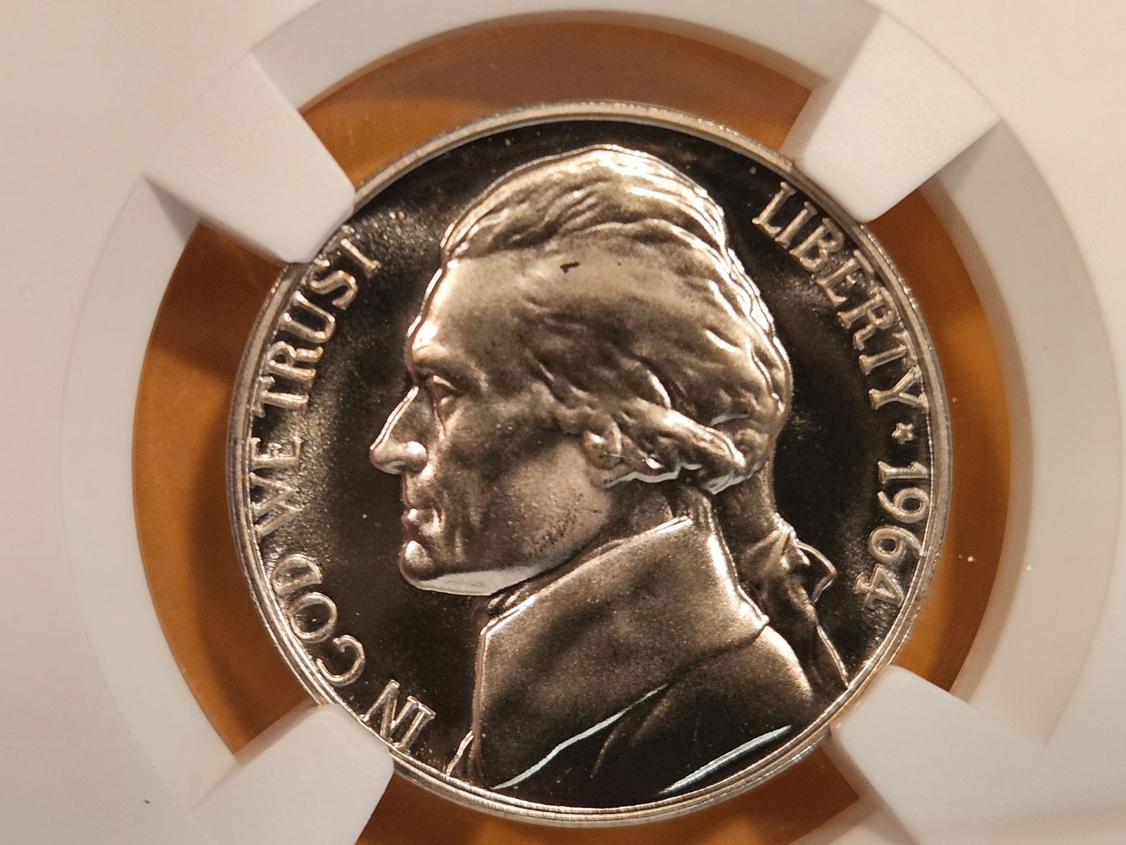Near-Perfect! GEM NGC 1964 Jefferson Nickel in Proof 69 (1 of 3)