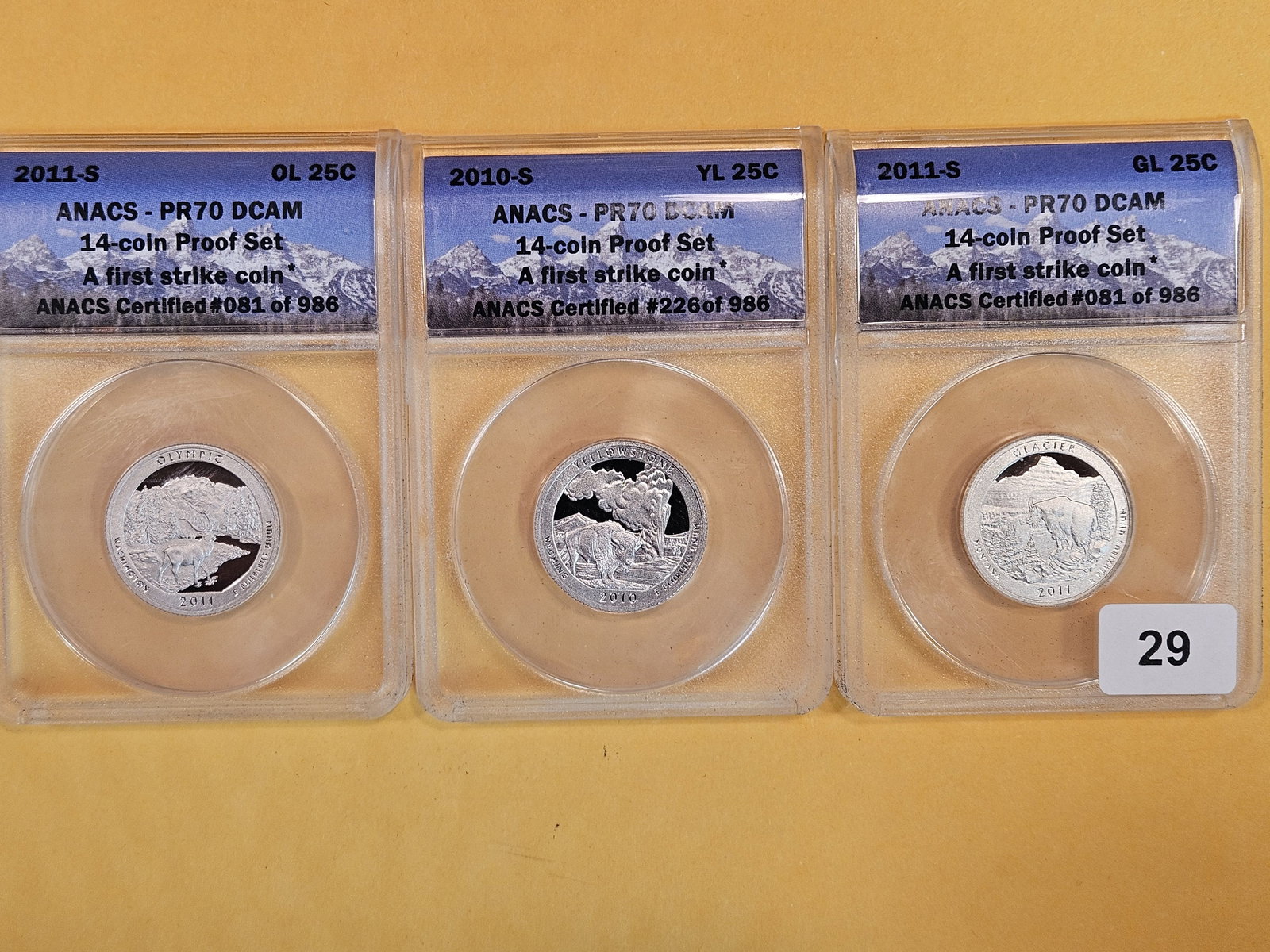 Three PERFECT Proof 70 Deep Cameo Washington Quarters (1 of 2)