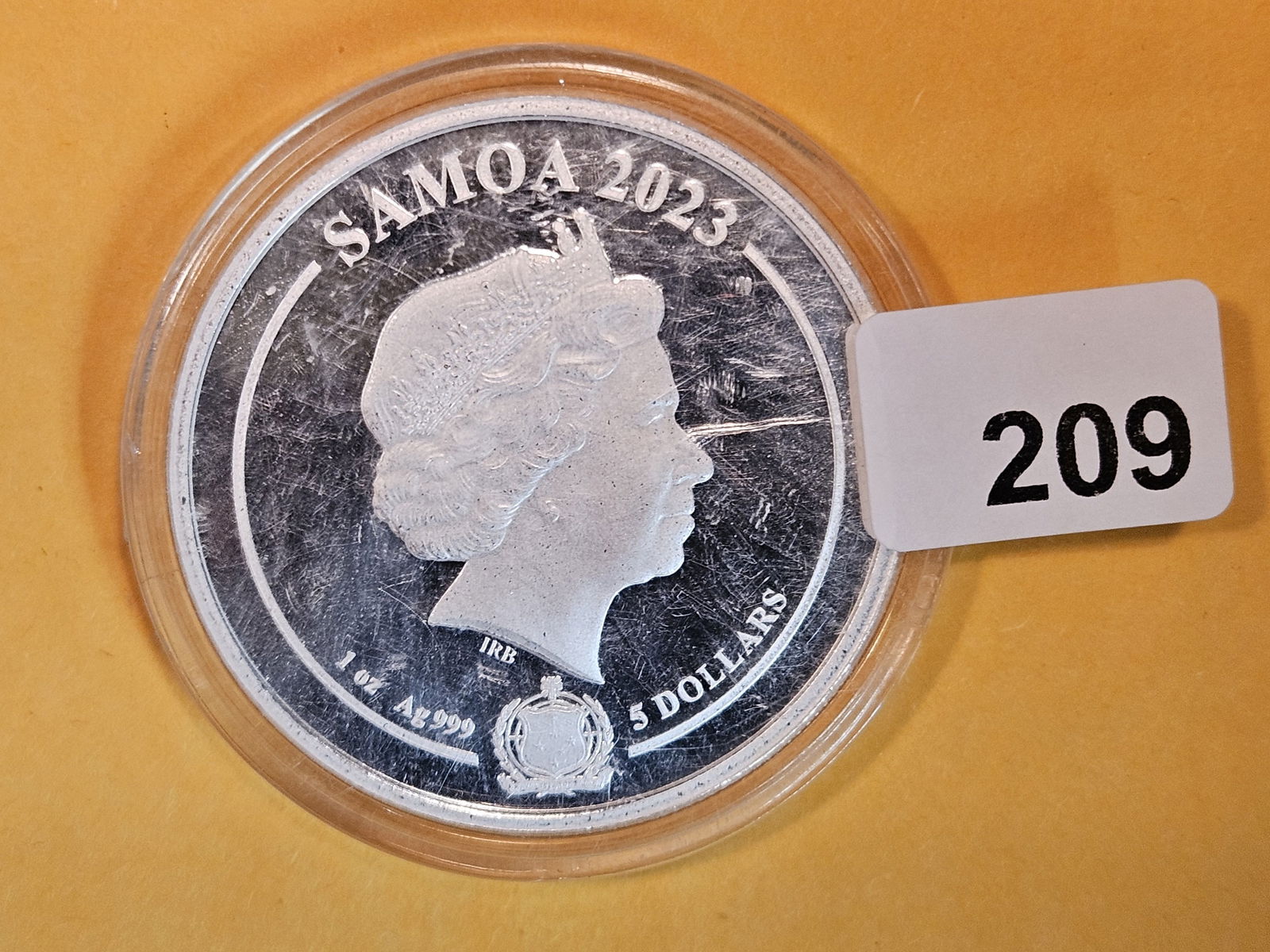 GEM Proof Deep Cameo 2023 Samoa Silver Five Dollars (1 of 2)