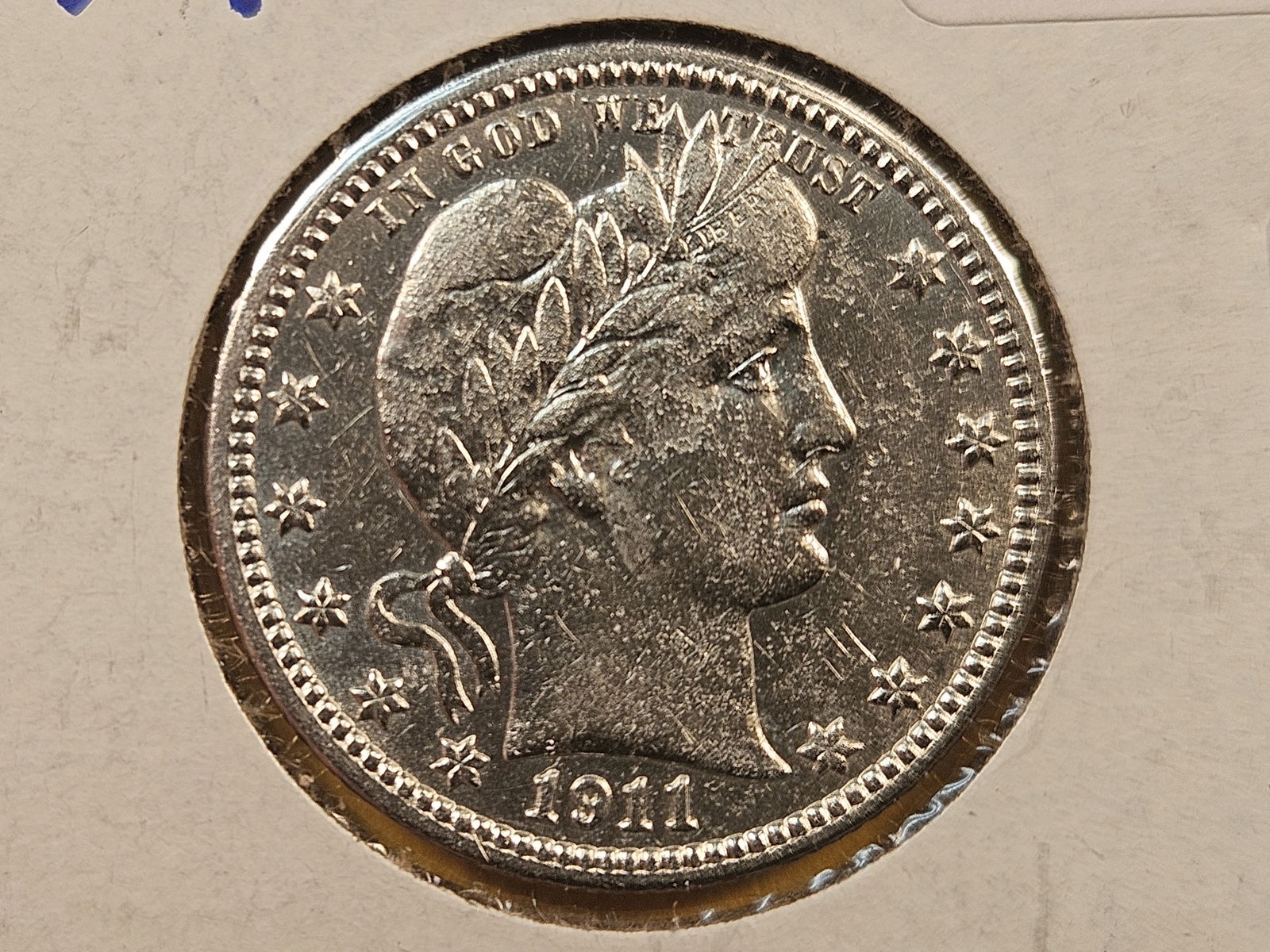 1911 Silver Barber Quarter (1 of 4)