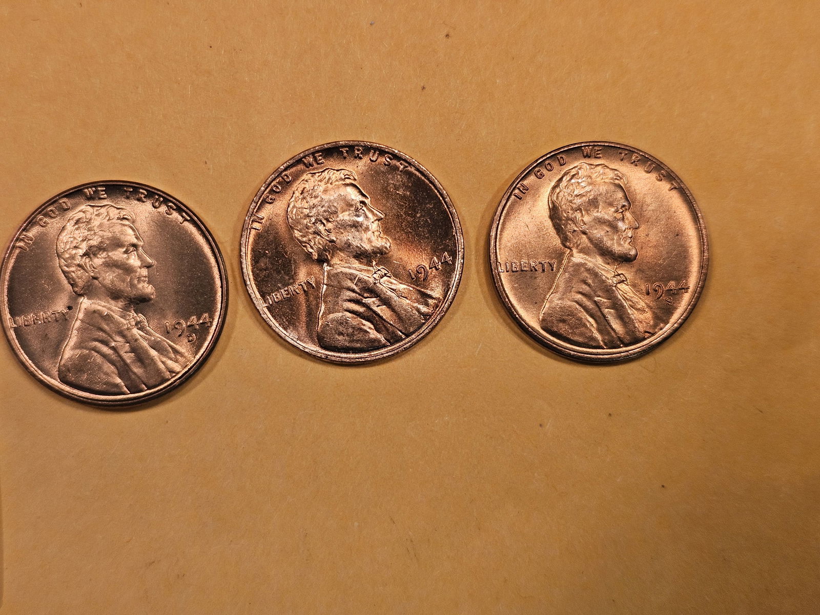 Three Choice Brilliant Uncirculated RED Wheat cents (1 of 3)