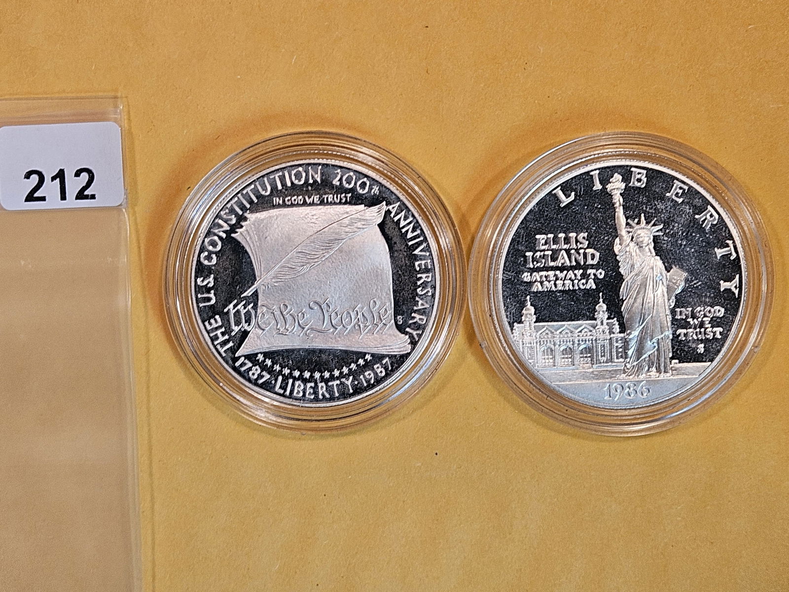 Two Proof Deep Cameo Commemorative Silver Dollars (1 of 2)