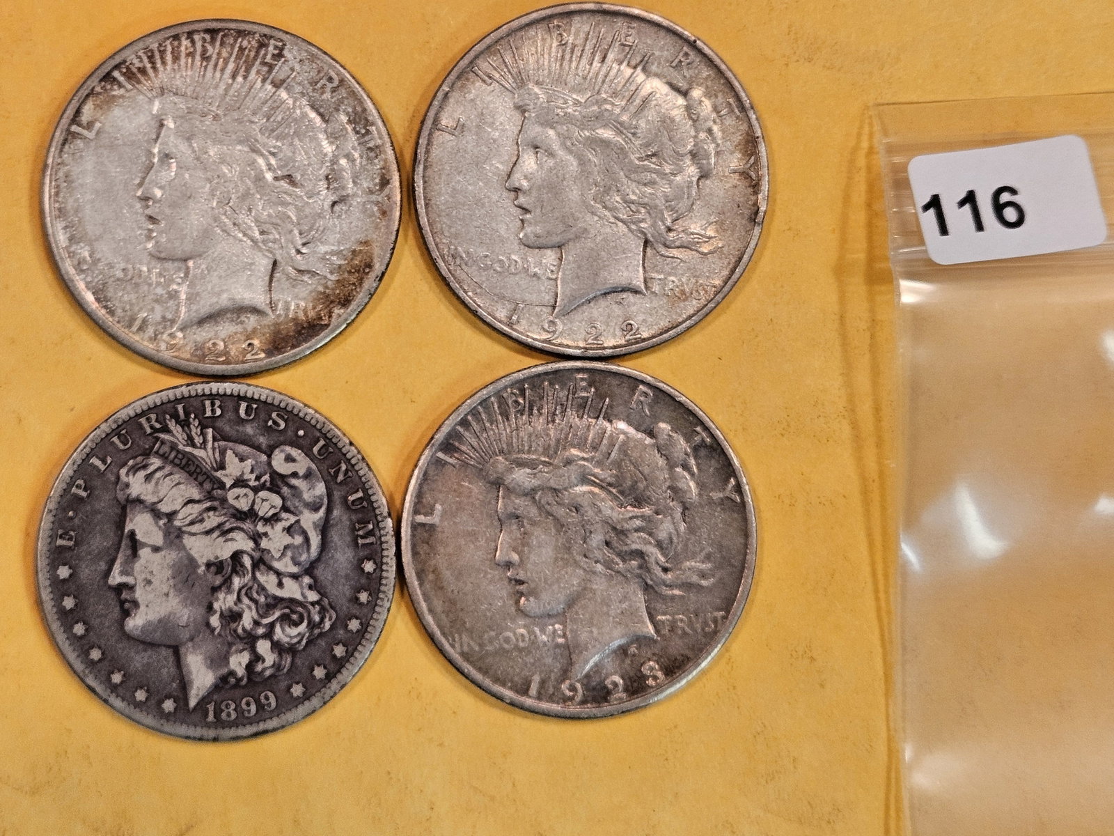 Four Mixed Silver Dollars (1 of 2)