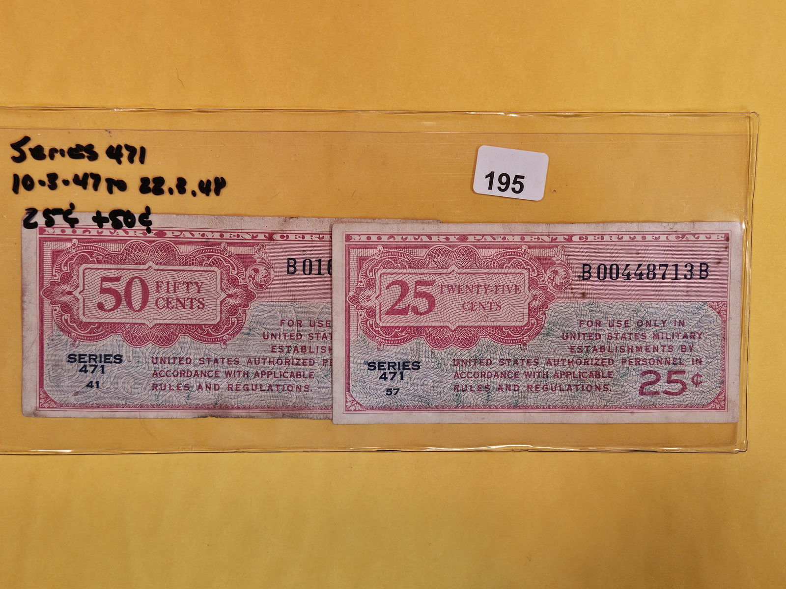 Two little better Series 471 Military Payment Certificates (1 of 2)