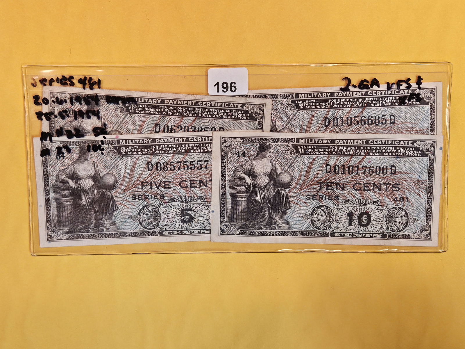 Four Series 481 Military Payment Certificates (1 of 2)