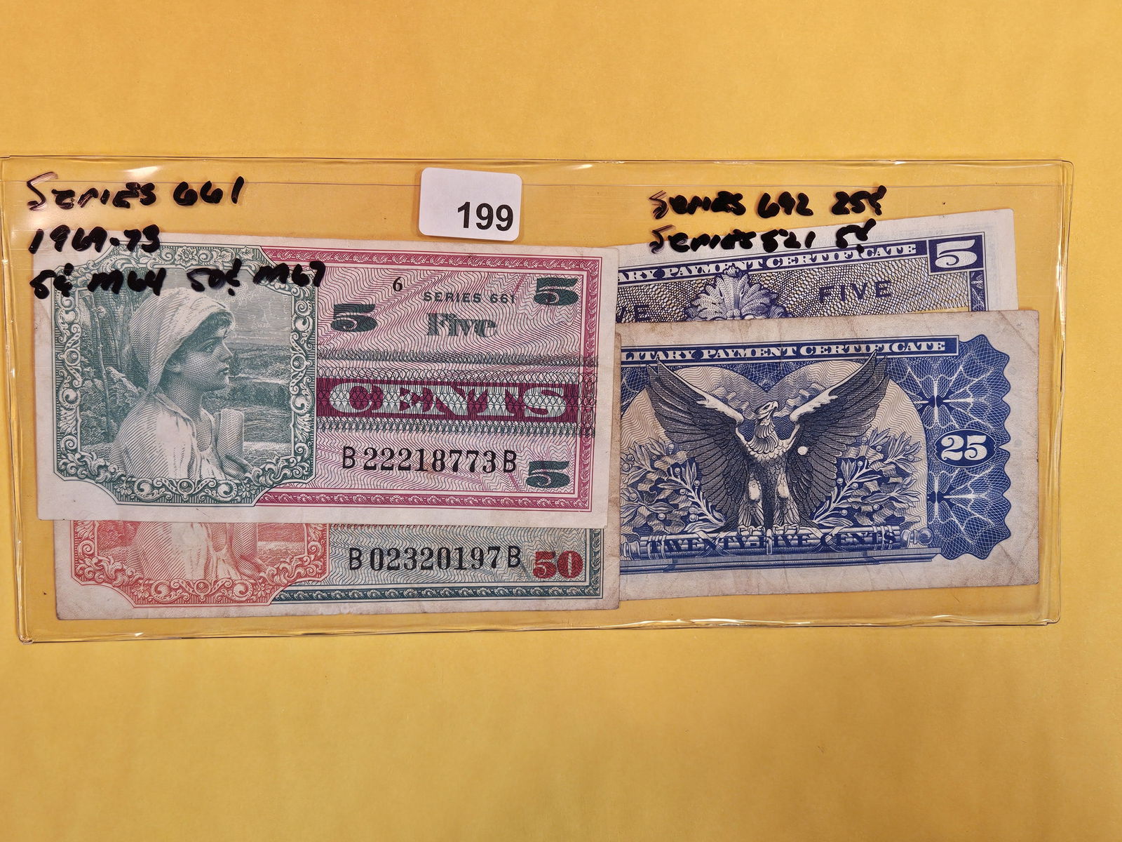 Four Series 661 Military Payment Certificates (1 of 2)