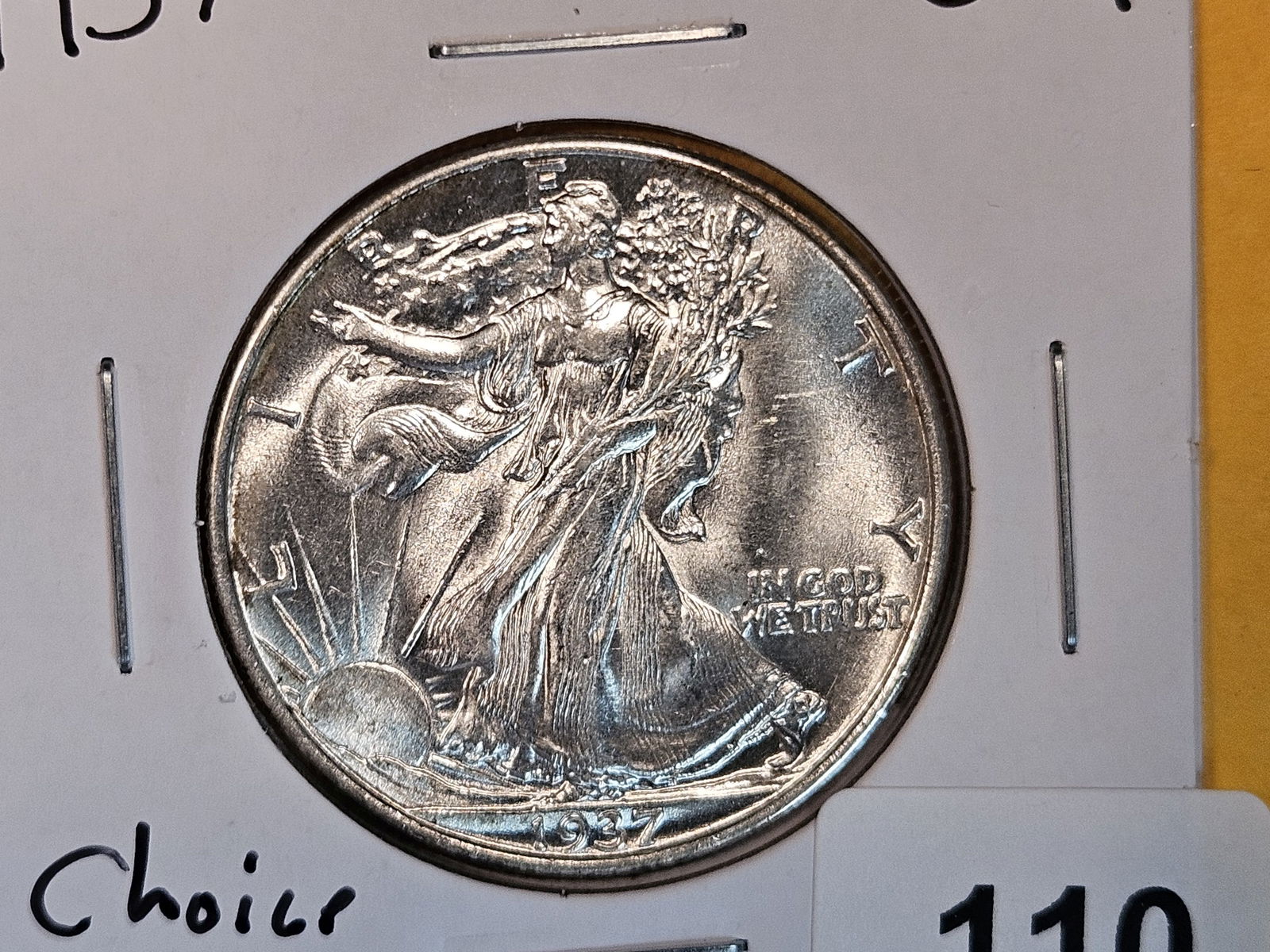 Choice Brilliant Uncirculated plus 1937 Walking Liberty Half Dollar (1 of 5)