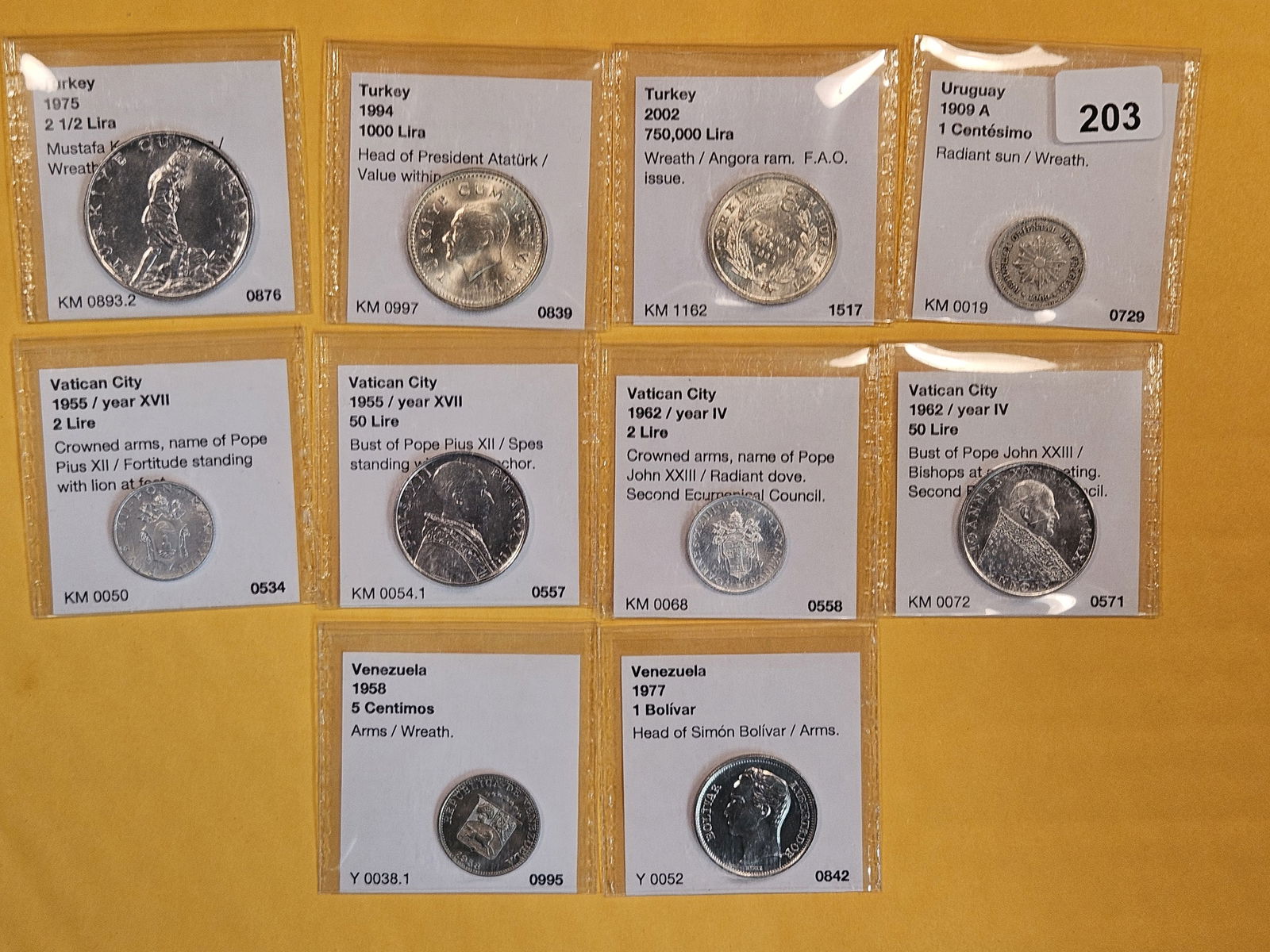Ten Brilliant Uncirculated World Coins (1 of 6)