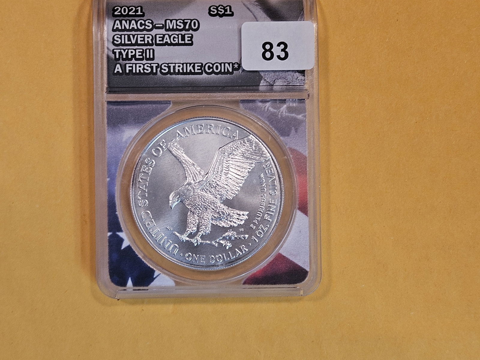 PERFECT! ANACS 2021 American Silver Eagle in Mint State 70 (1 of 2)