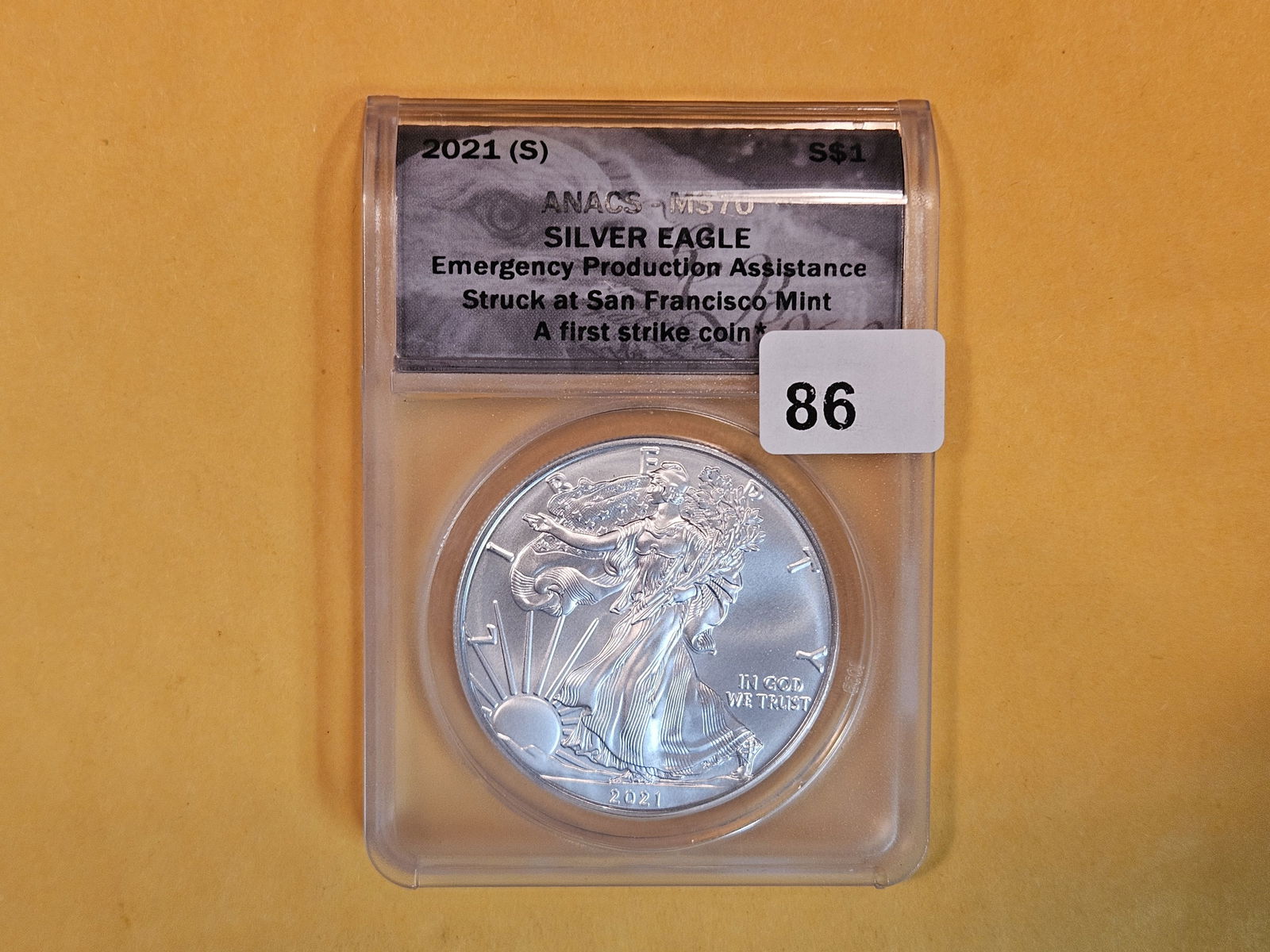 PERFECT! ANACS 2021 American Silver Eagle in Mint State 70 (1 of 2)