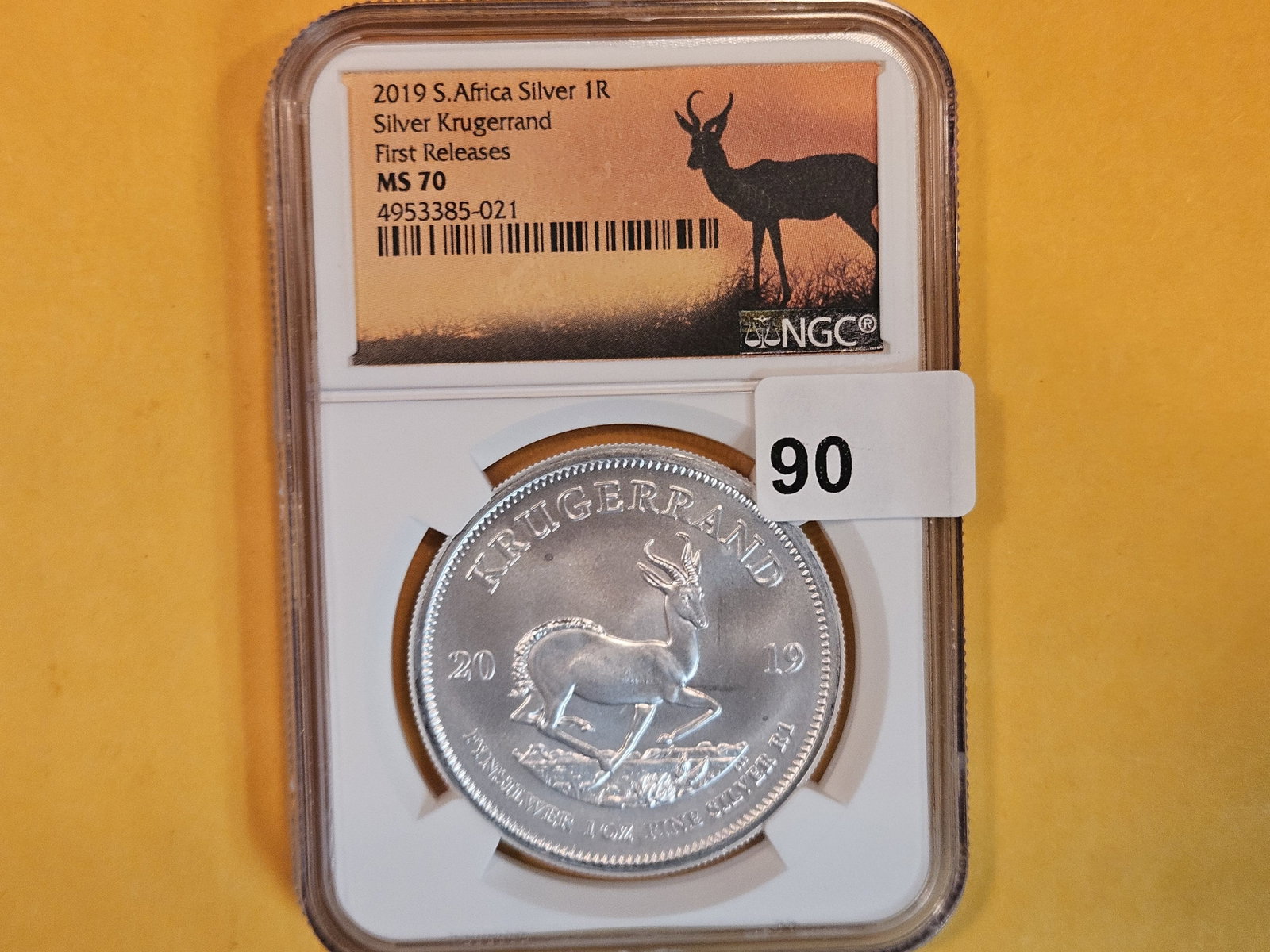 PERFECT! NGC 201p South Africa silver 1 krugerrand in Mint State 70: Perfect Grade