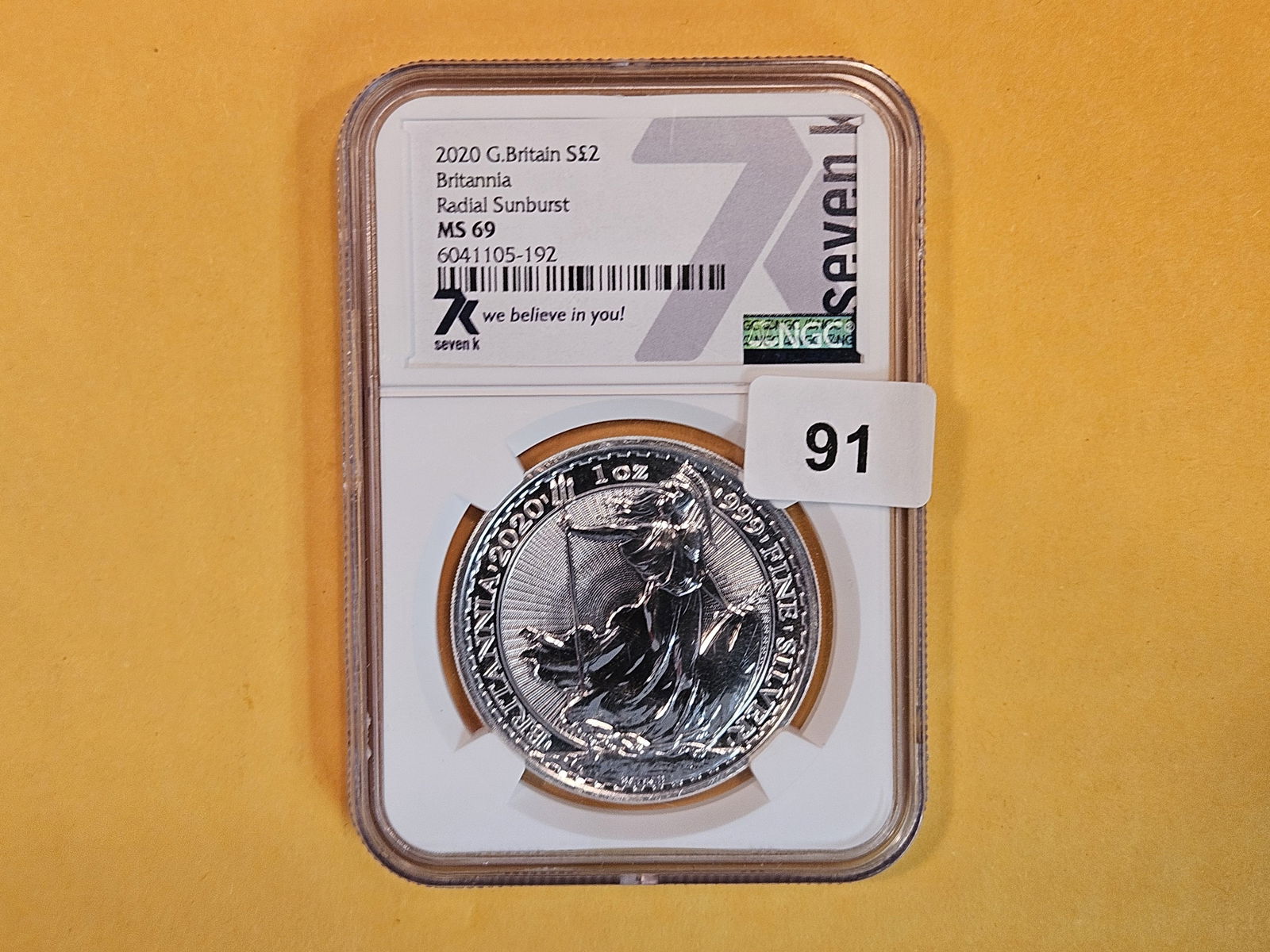 NGC 2020 Great Britain silver Two Pound Britannia (1 of 2)