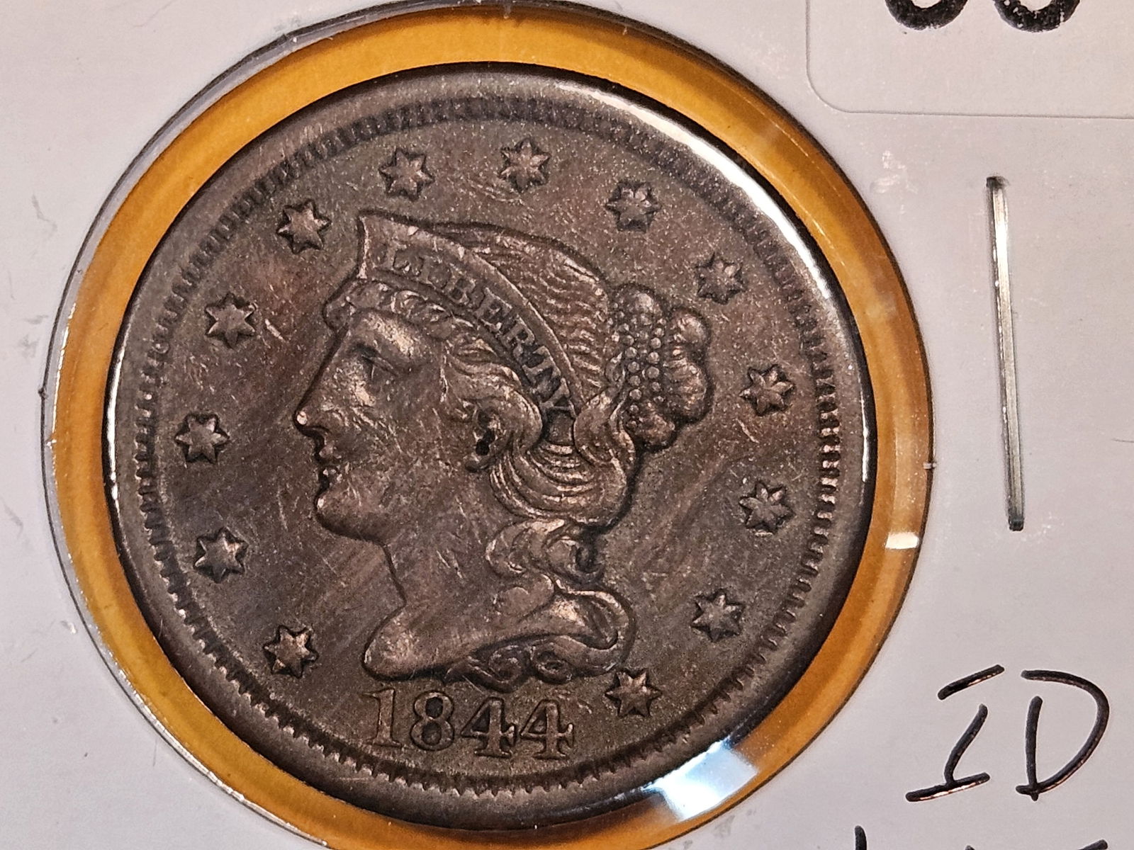 1844 Braided Hair Large Cent (1 of 5)