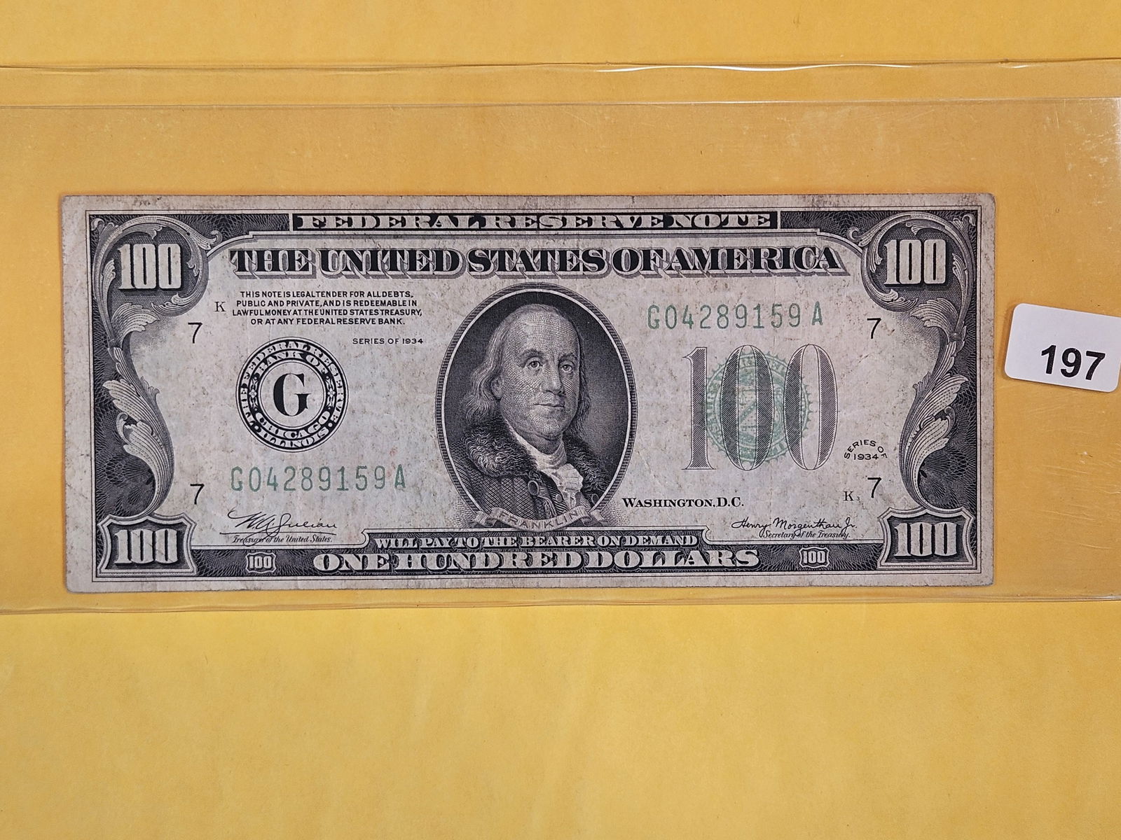 Series of 1934 One Hundred Dollar FRN (1 of 2)