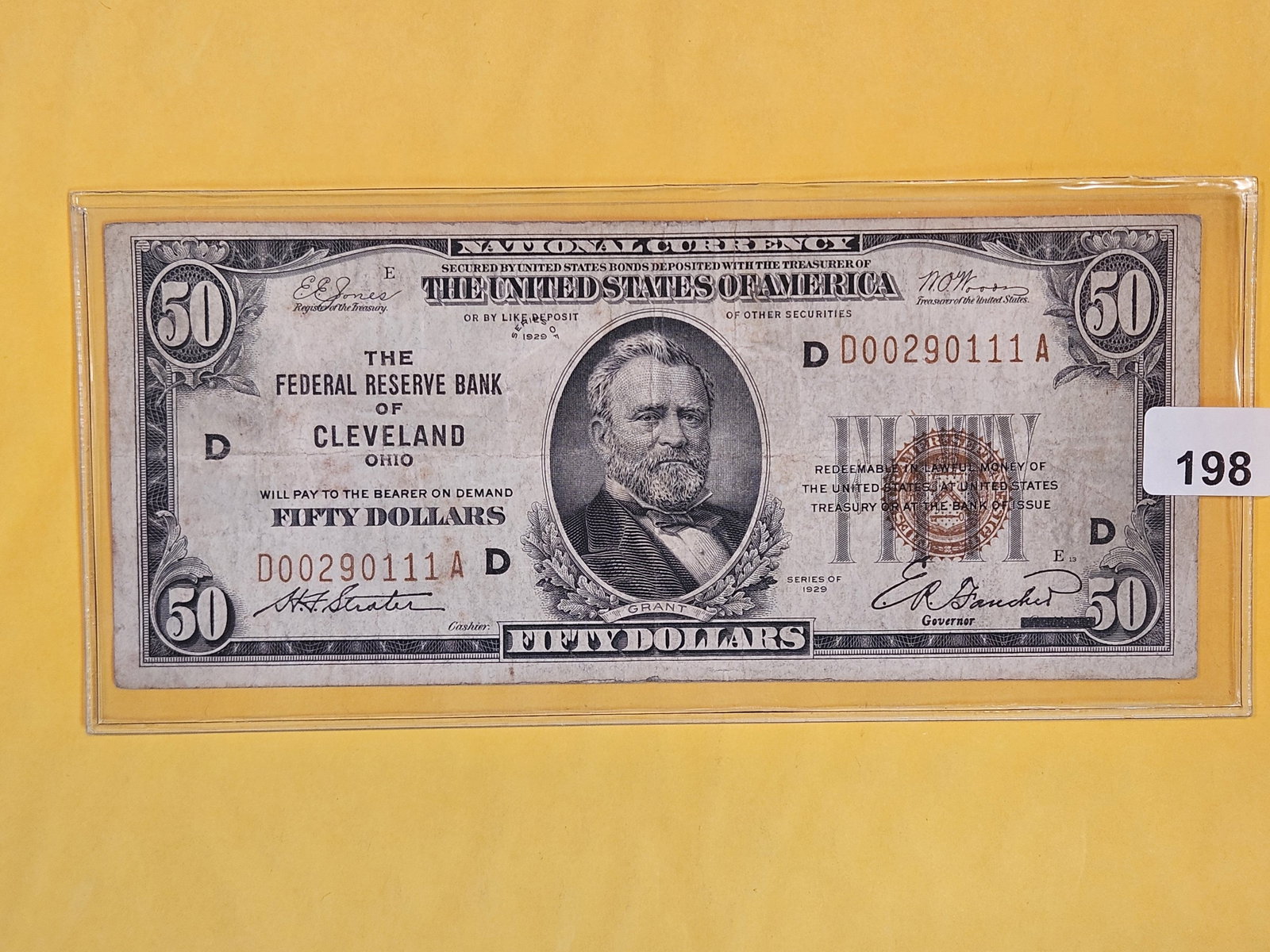 Series of 1929 Fifty Dollar National Currency: Cleveland.