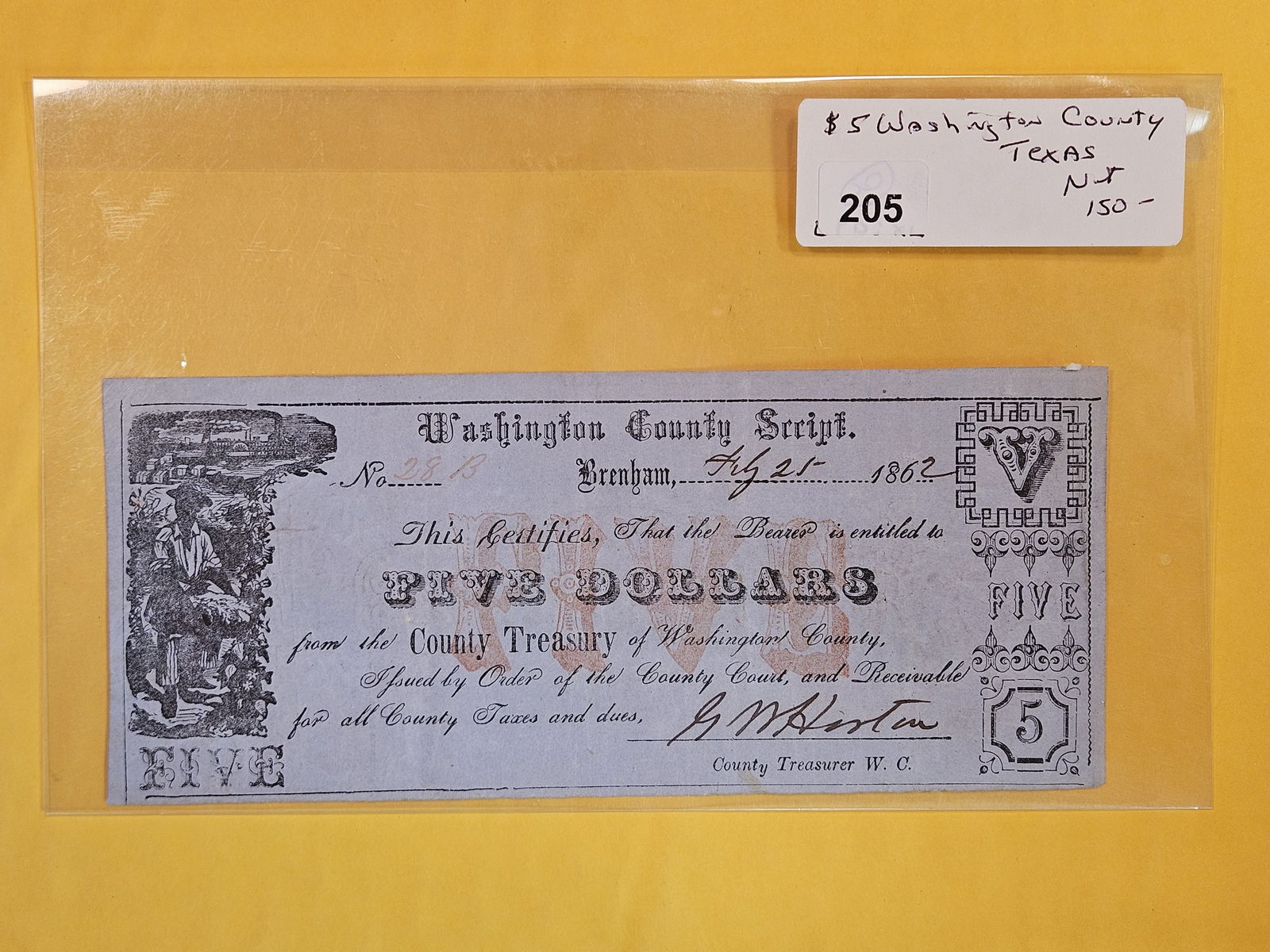 * TOUGH * Texas Five Dollar Note (1 of 3)