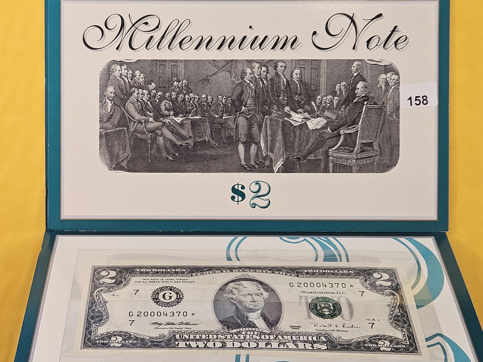 Set of Two 2 Dollar Bills: Millennium Notes