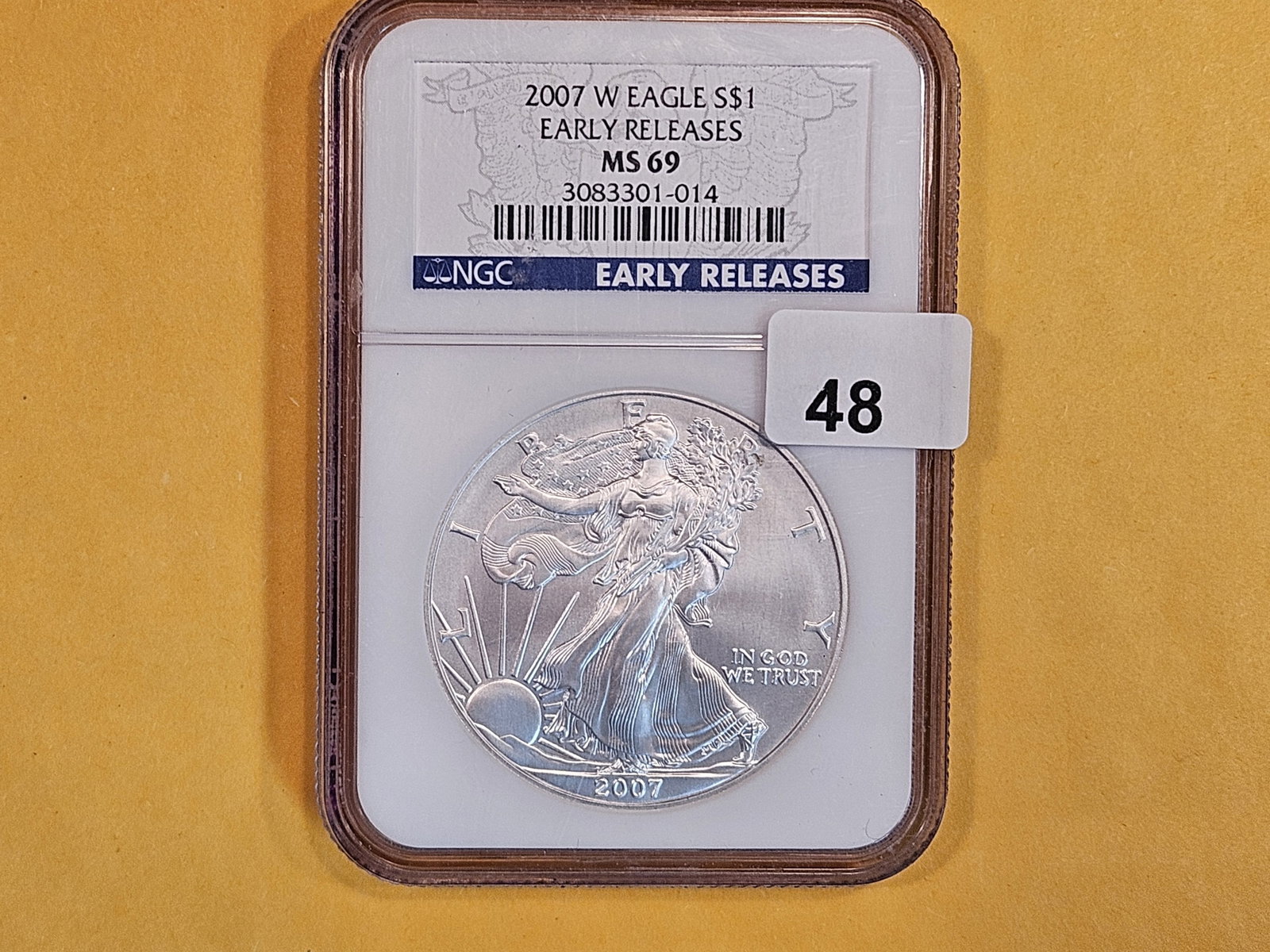 NGC 2007-W American Silver Eagle in Mint State 69: Early Releases