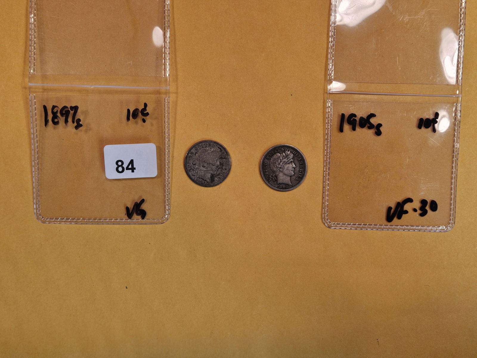 Two Better date or grade silver Barber Dimes (1 of 3)