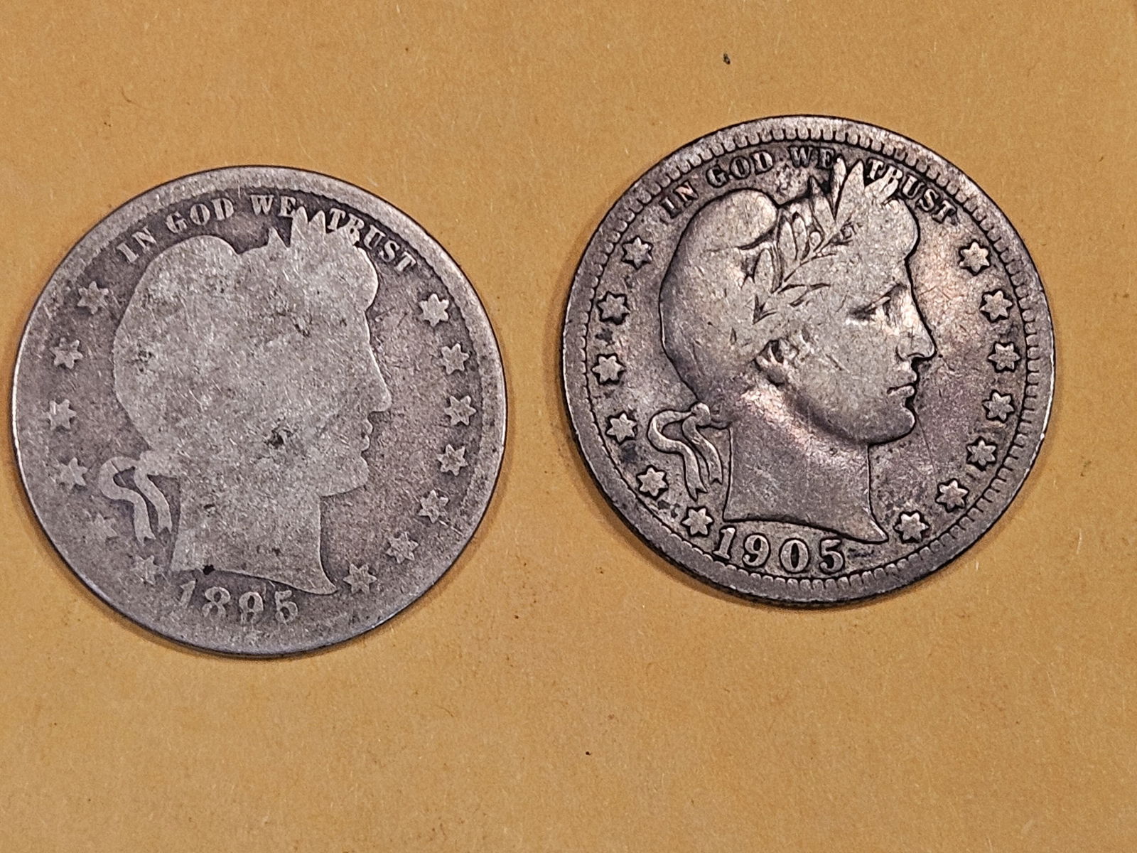 Two little better date Barber Quarters (1 of 3)
