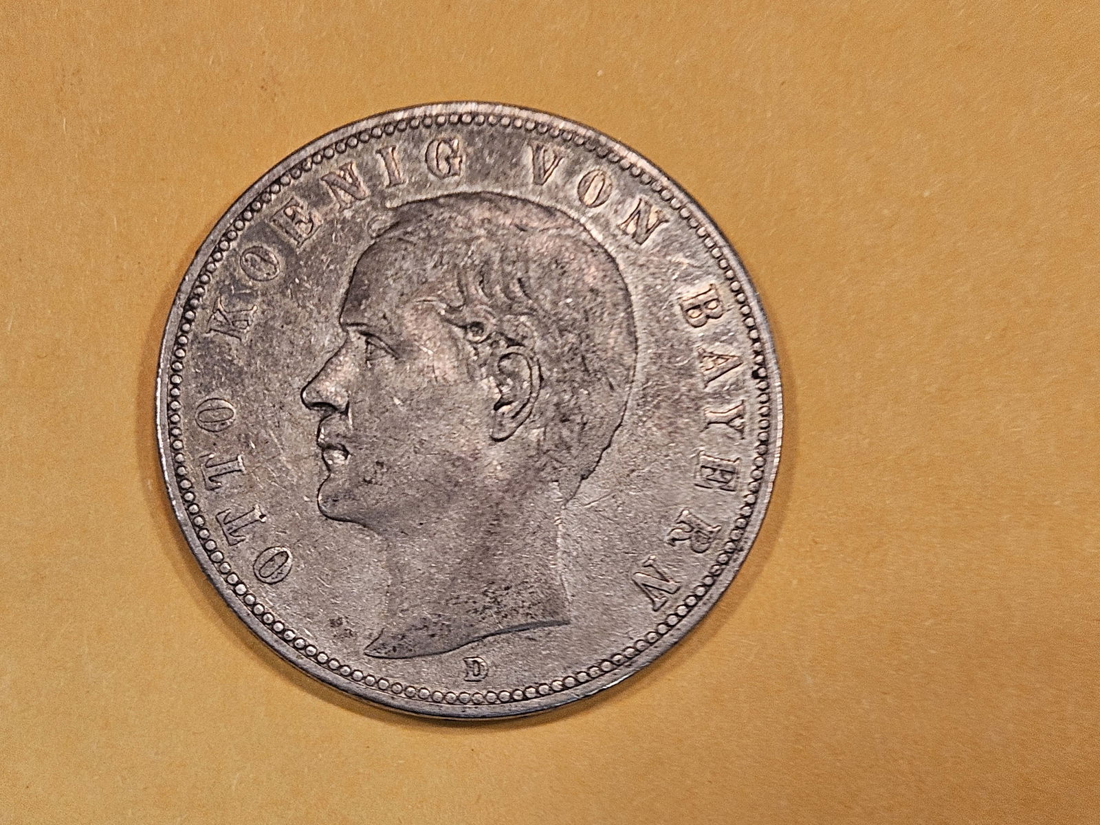 1902 German States Bavaria silver 5 marks in Very Fine plus (1 of 4)