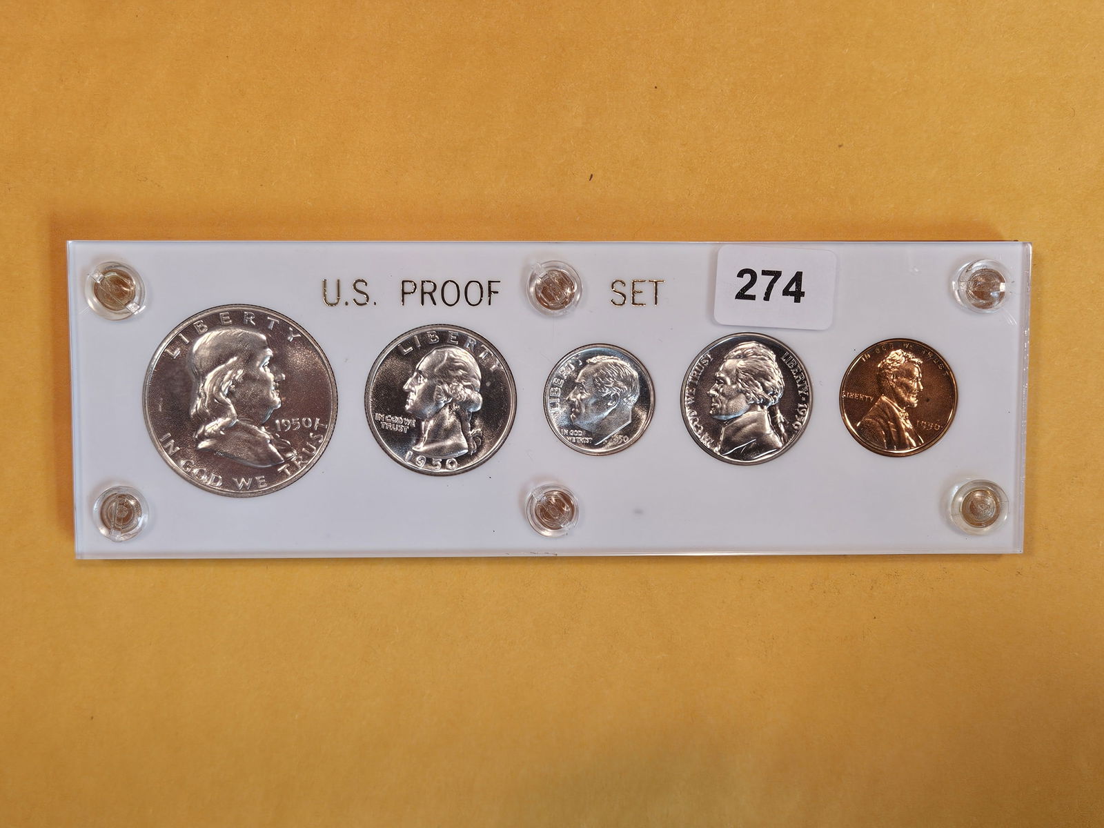 ** HIGHLIGHT ** Scarcer GEM 1950 US Silver proof Set (1 of 10)