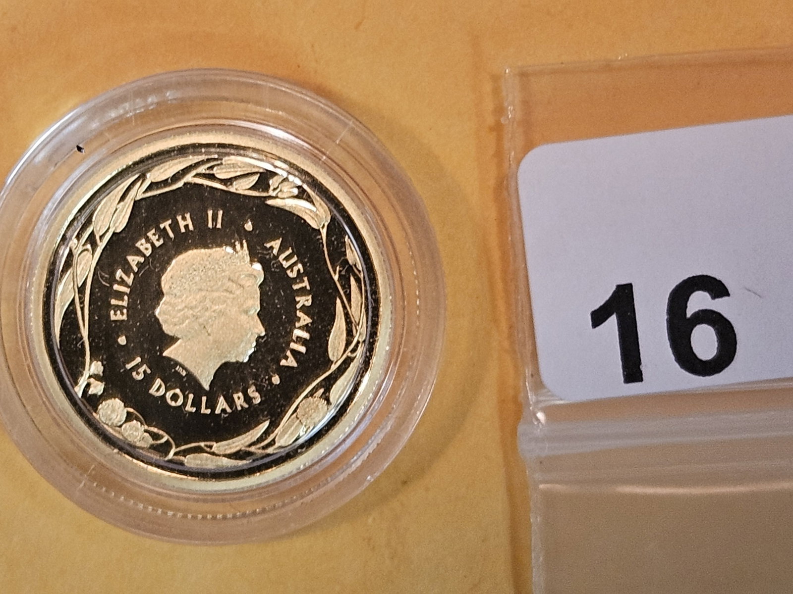 GOLD! GEM Proof Deep Cameo 2019 Australia Gold Fifteen Dollars: Kangaroo reverse. In original plastic capsule
