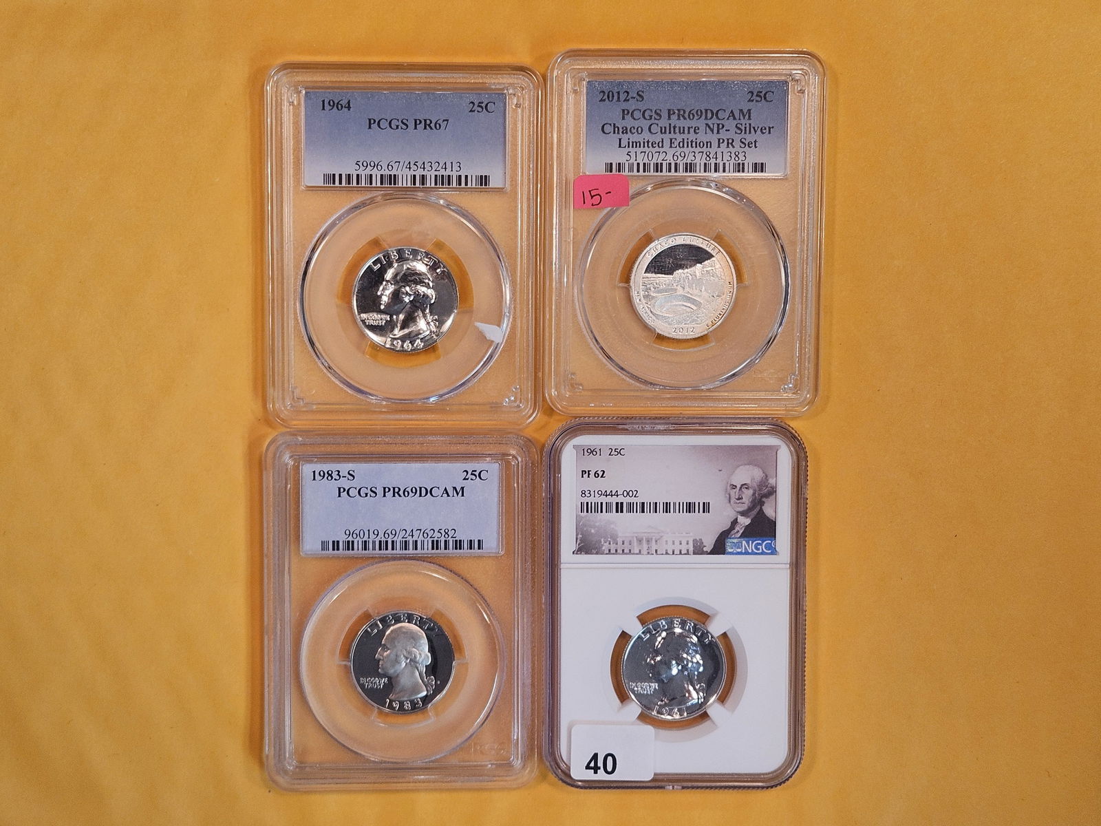 Four PCGS and NGC-graded Washington Quarters (1 of 2)