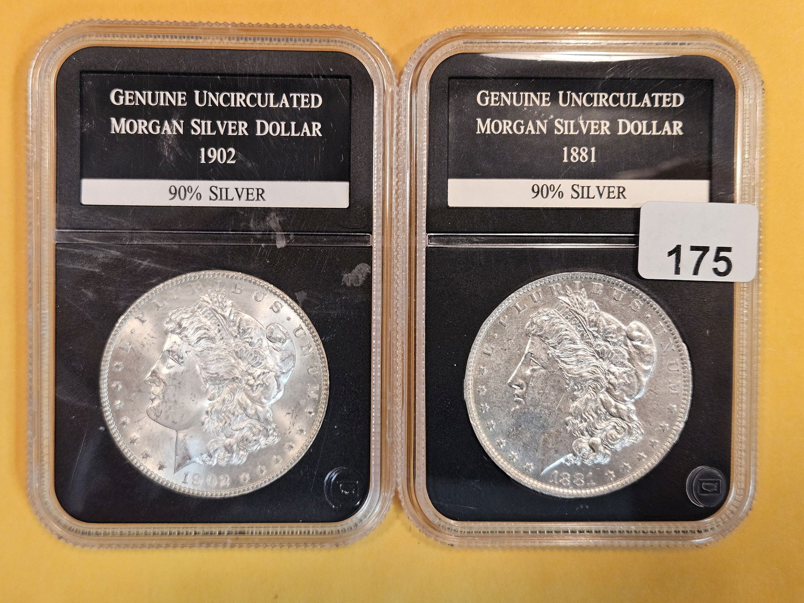 Two Brilliant AU-BU Morgan Silver Dollars (1 of 2)