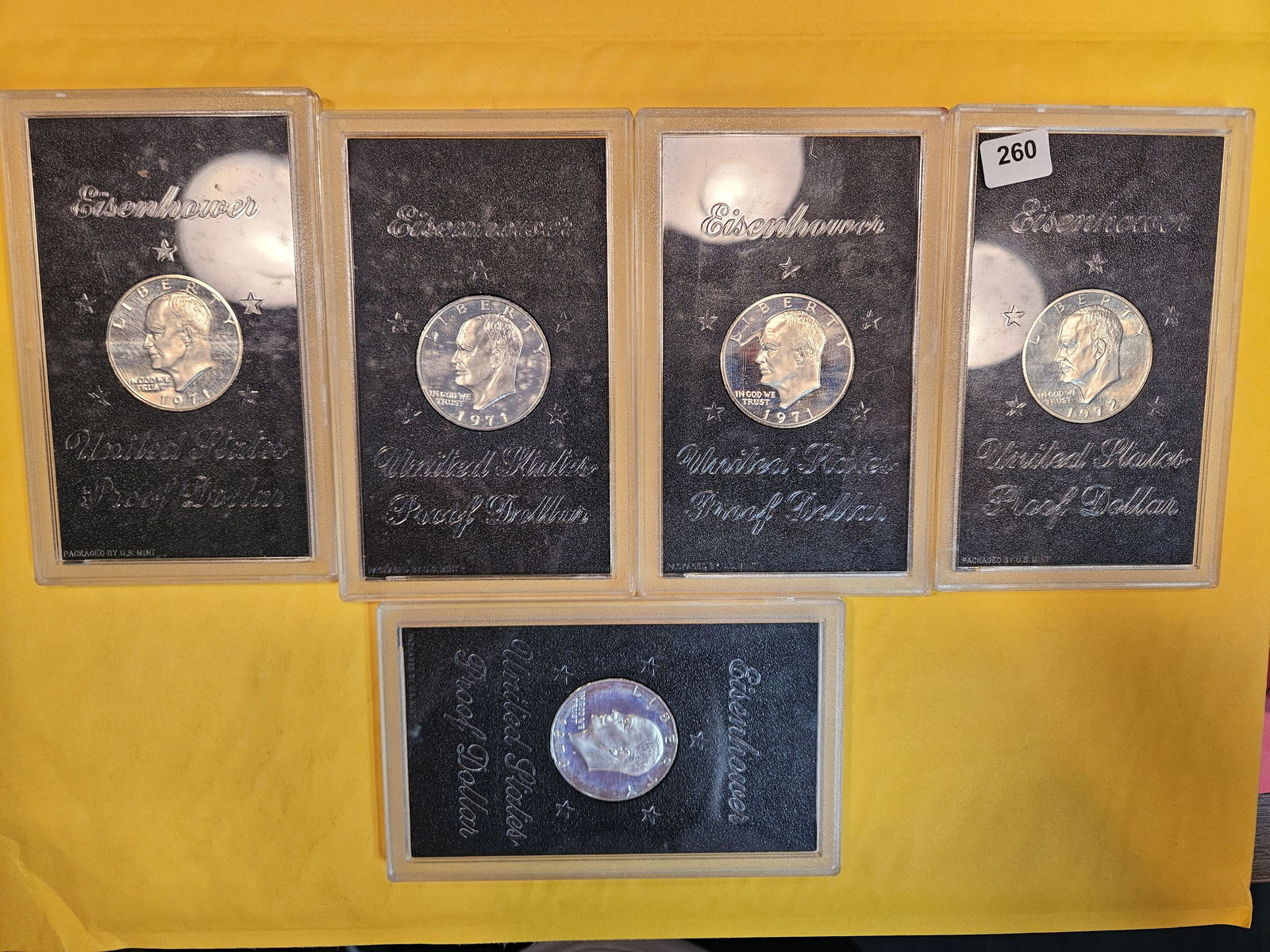 Five GSA-hard pack Silver Proof Brown Ikes (1 of 1)