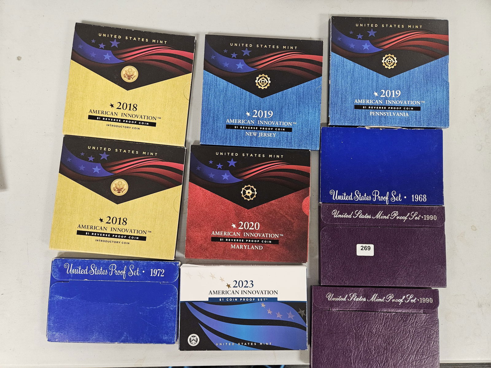 Ten mixed US Proof Sets (1 of 1)