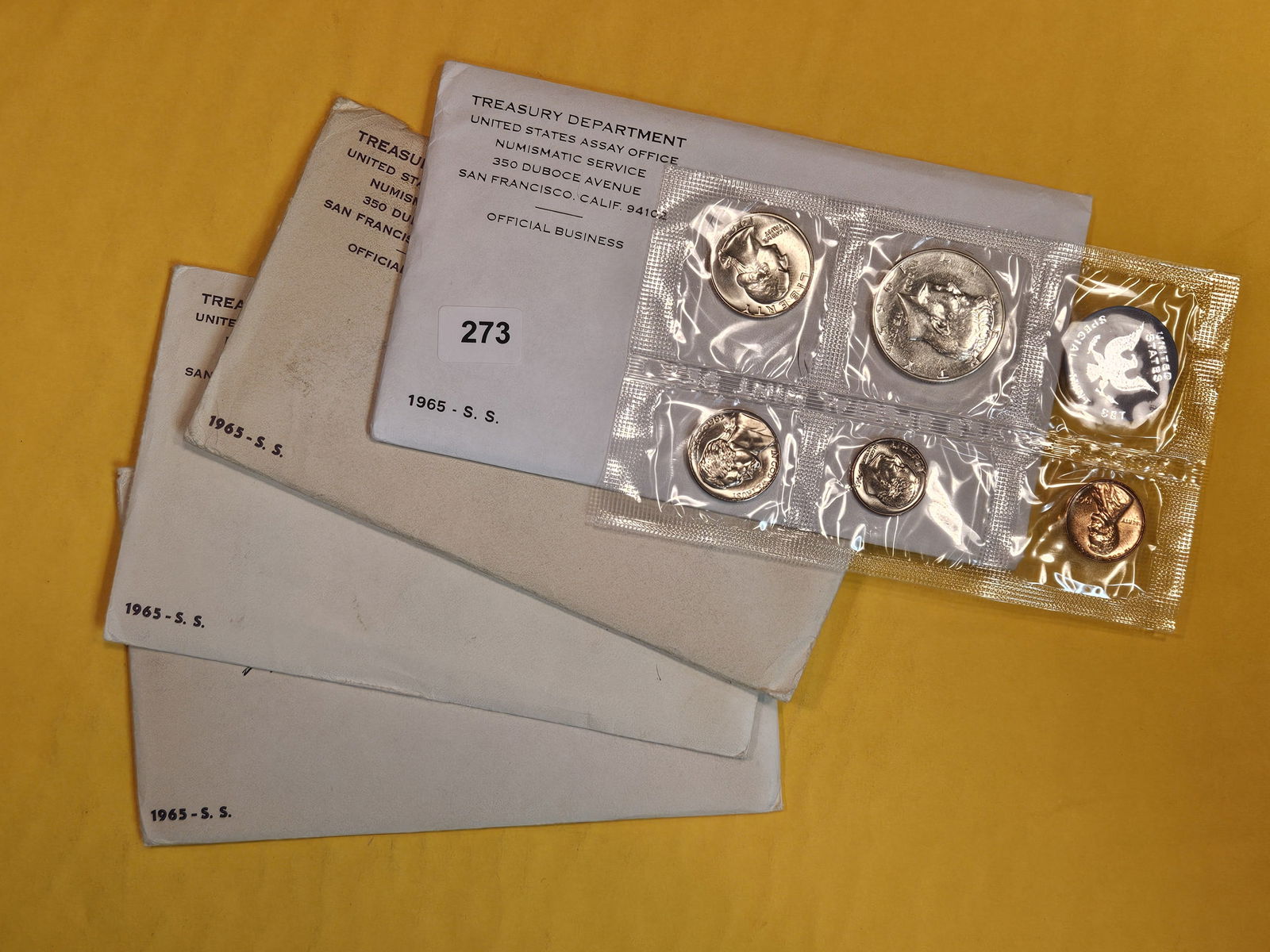 Four 1965 silver Special Mint Sets (1 of 2)