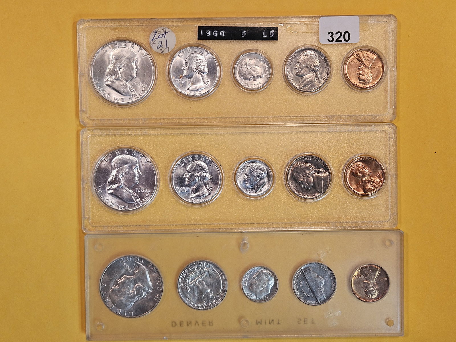 Three Brilliant Uncirculated US Silver Year Coin Sets (1 of 2)