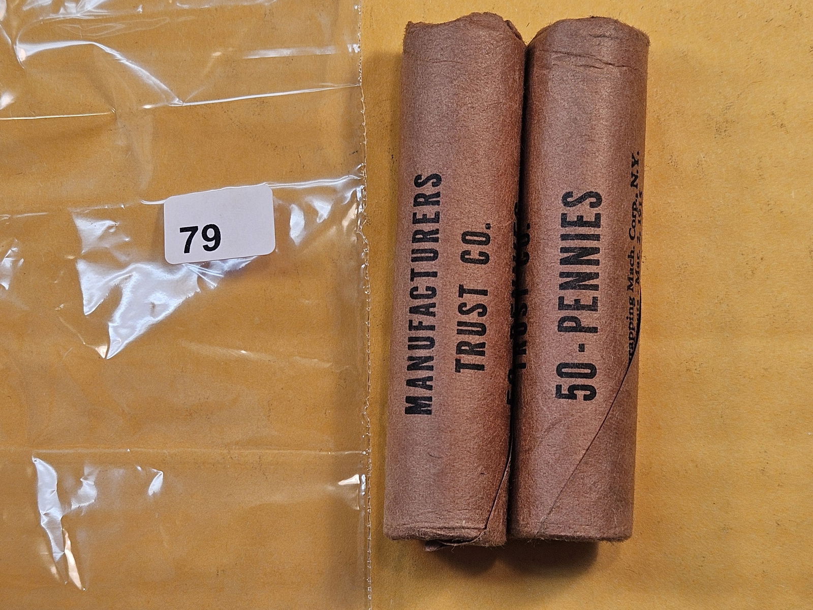 Two Rolls of 1958 Lincoln Wheat Cents (1 of 3)