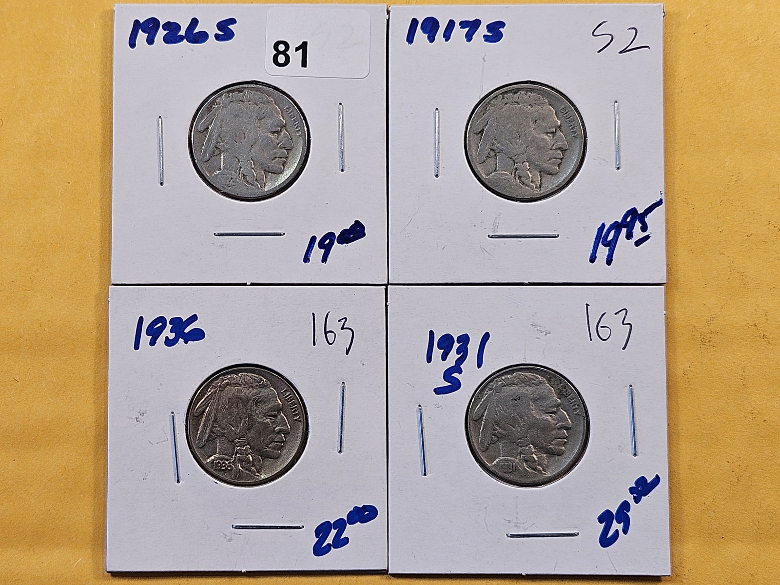 Four Better Date circulated Buffalo Nickels (1 of 10)