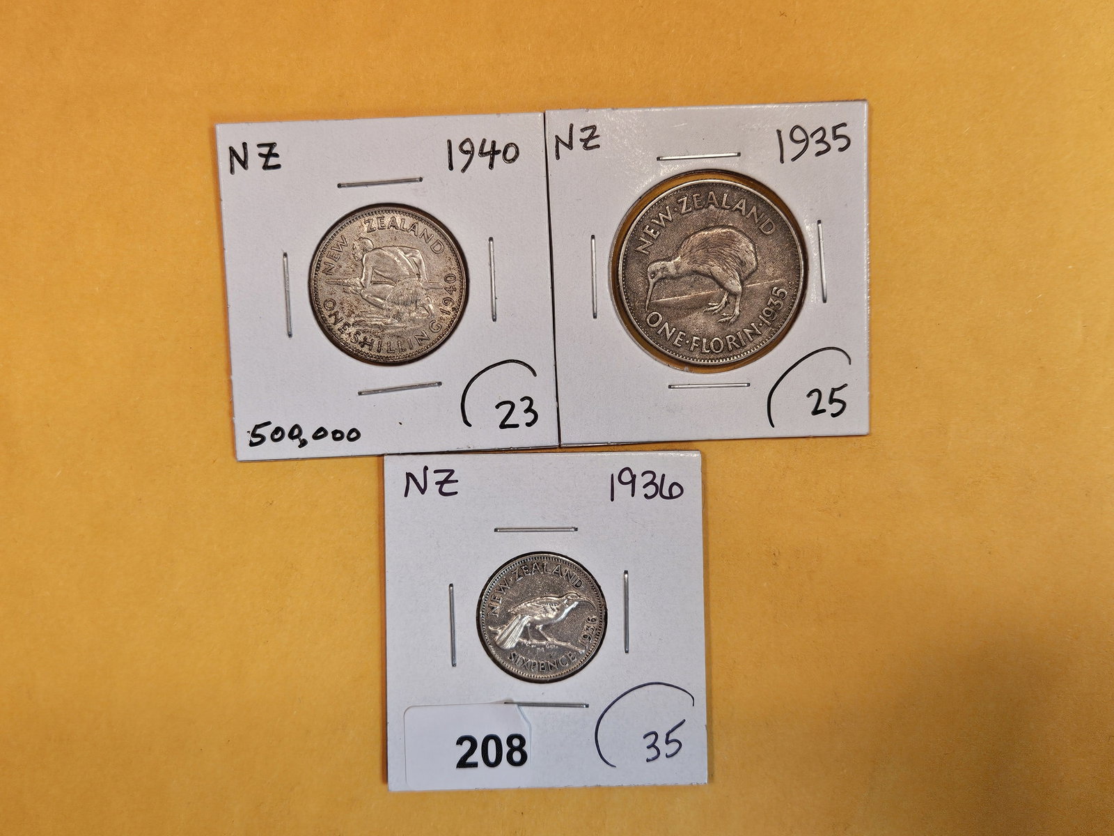 Three nice silver New Zealand coins (1 of 4)
