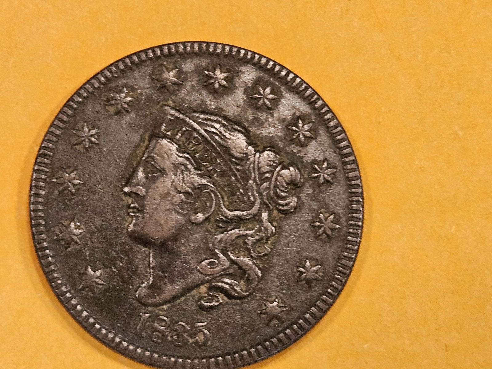 1835 Large Cent in Very Fine plus (1 of 3)