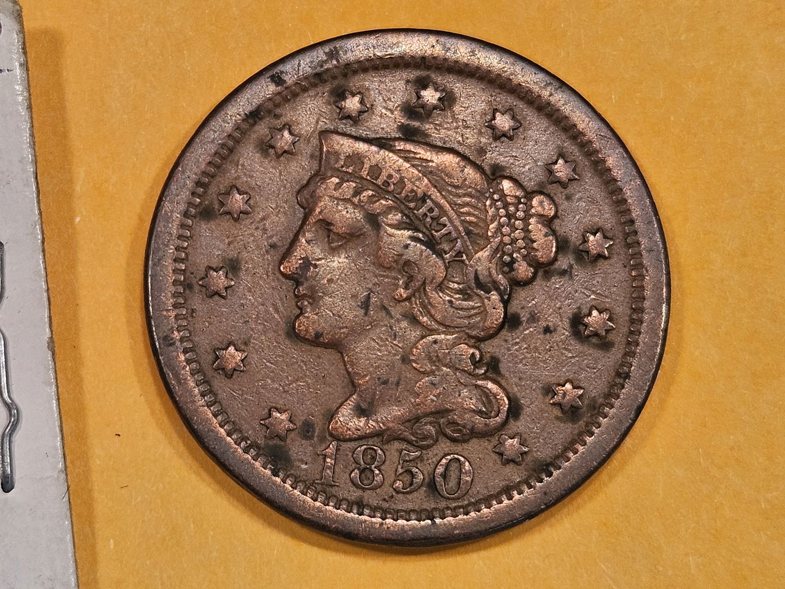 1850 Braided Hair Large Cent (1 of 3)