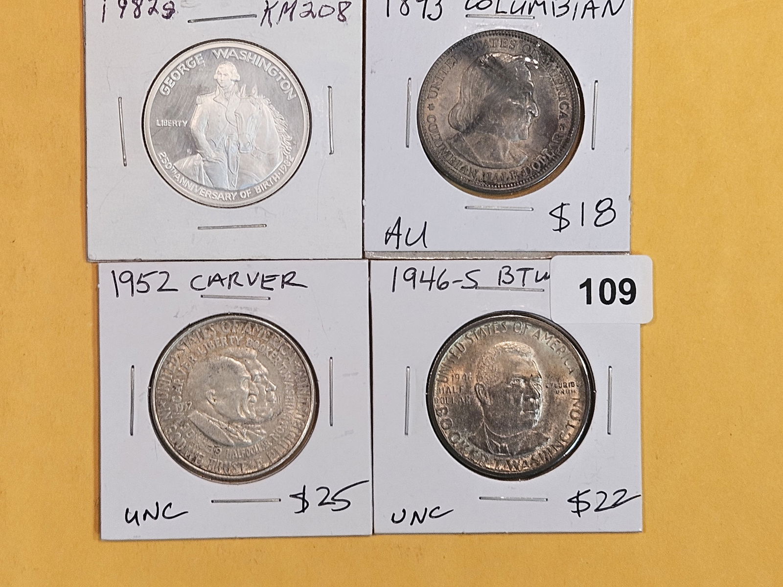 Four Uncirculated Commemorative silver half dollars (1 of 4)