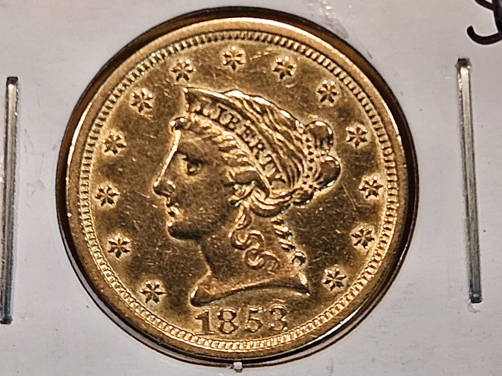 GOLD! Better date 1853 Liberty Head Gold $2.5 Dollar Quarter Eagle (1 of 5)