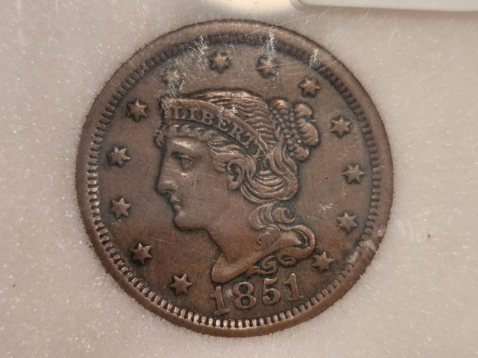 1851 Braided Hair Large Cent (1 of 6)